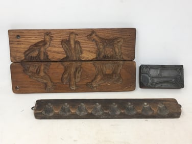 (3) Primitive Wooden Molds