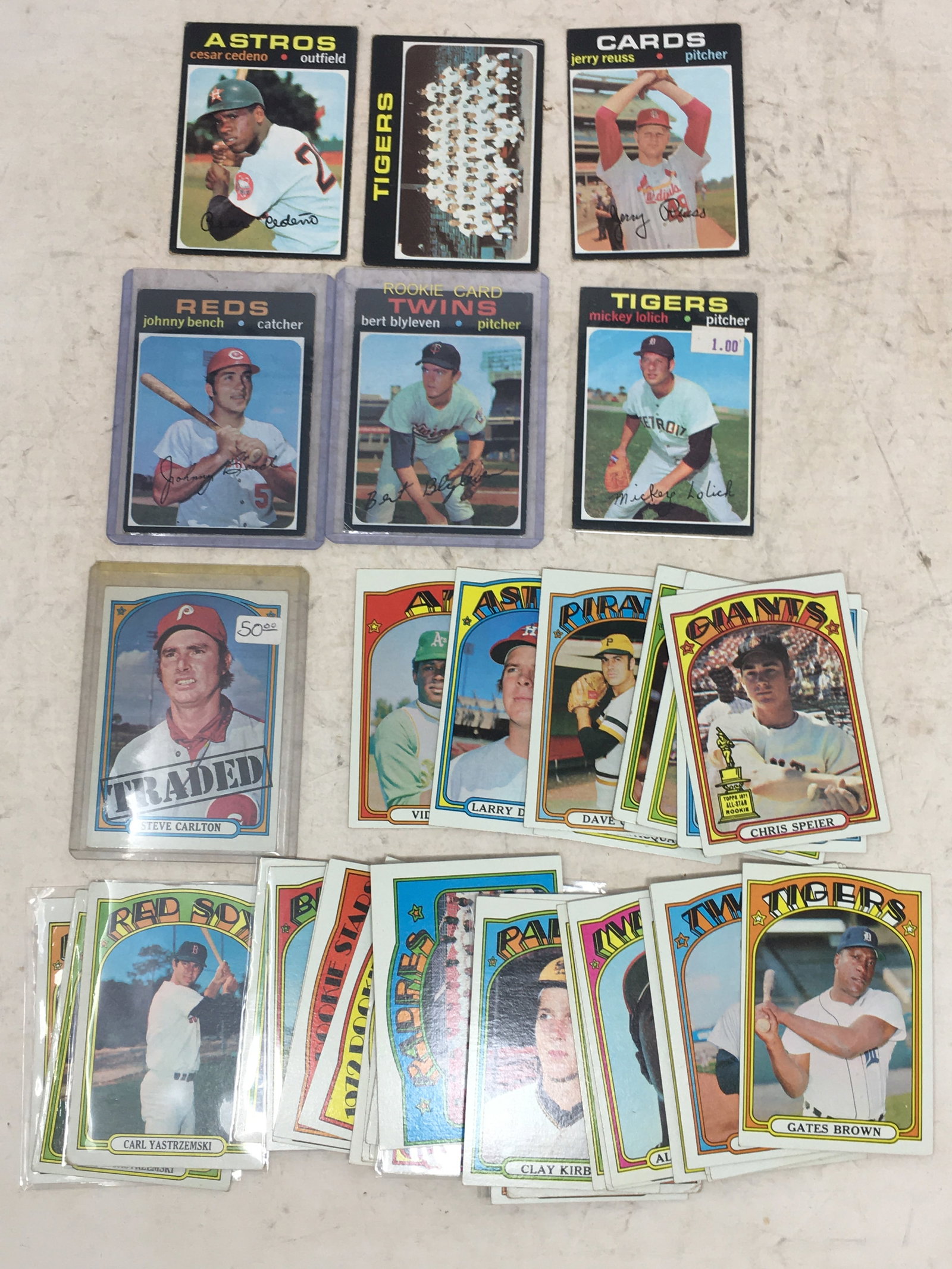 (45) 1971 & 1972 Topps Baseball Cards (1 of 5)