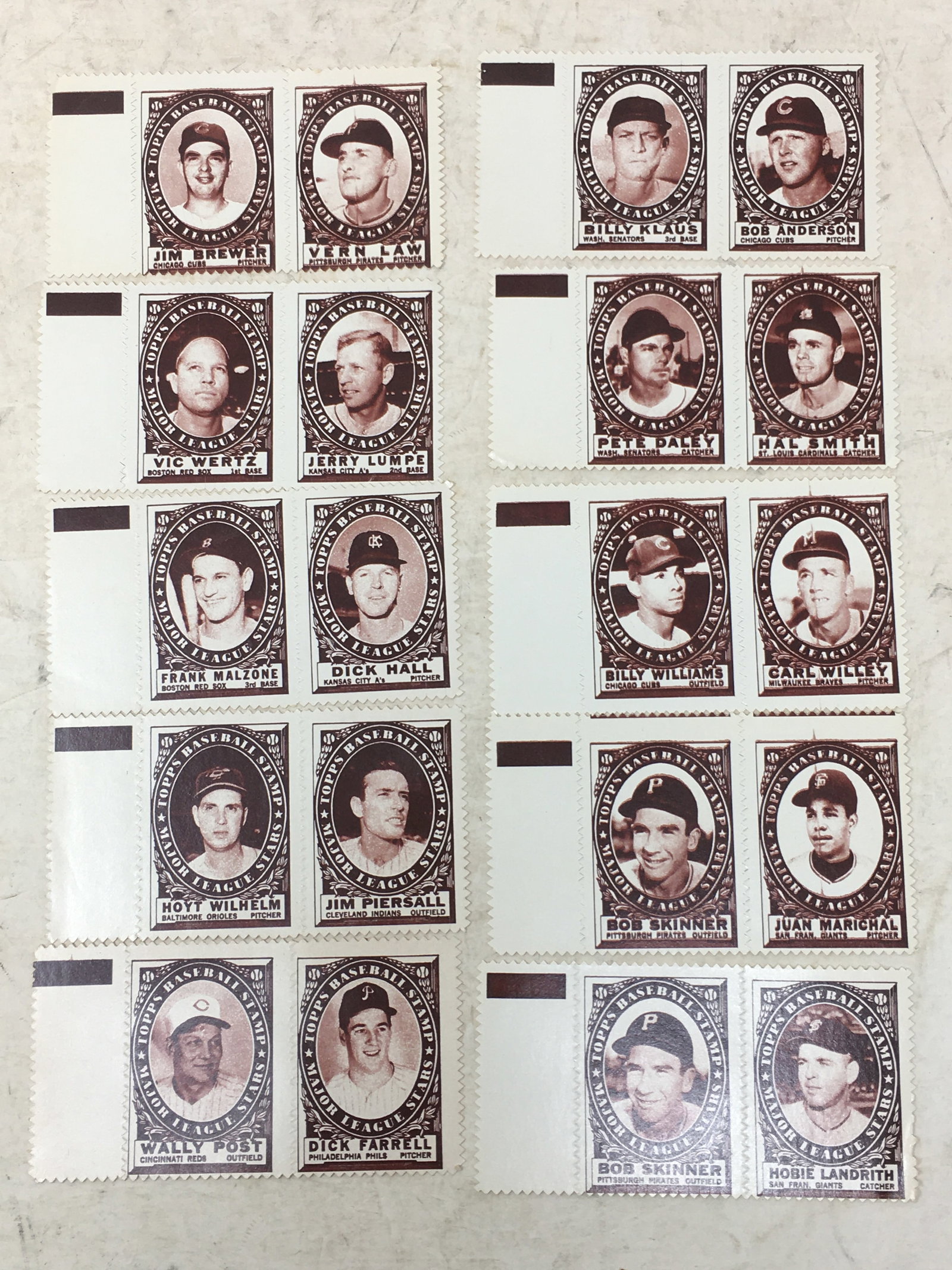 (10) 1961 Topps Stamp Panels (1 of 6)