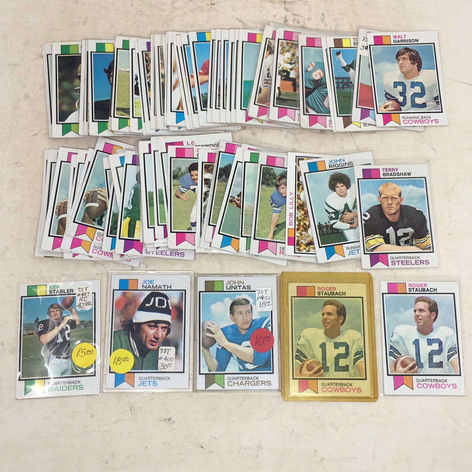 (81) 1973 Topps Football Cards (1 of 8)