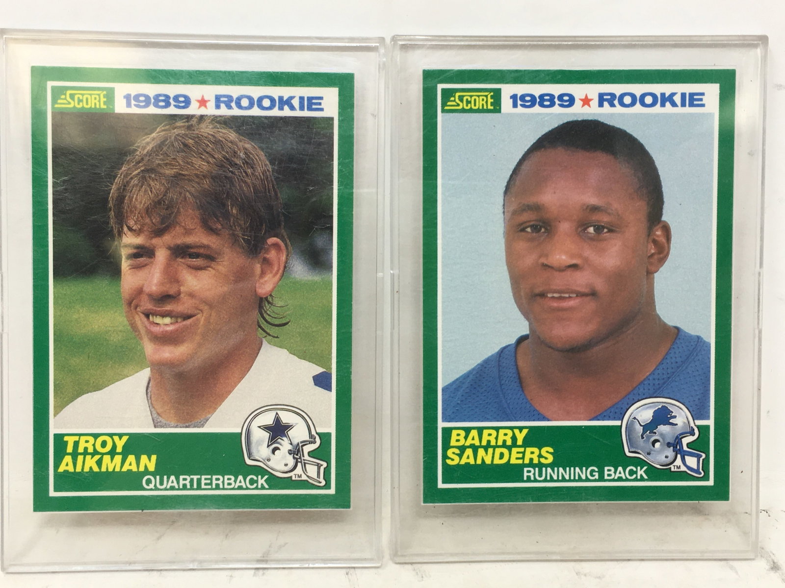 1989 Score Barry Sanders & Troy Aikman Rookie Cards (1 of 2)