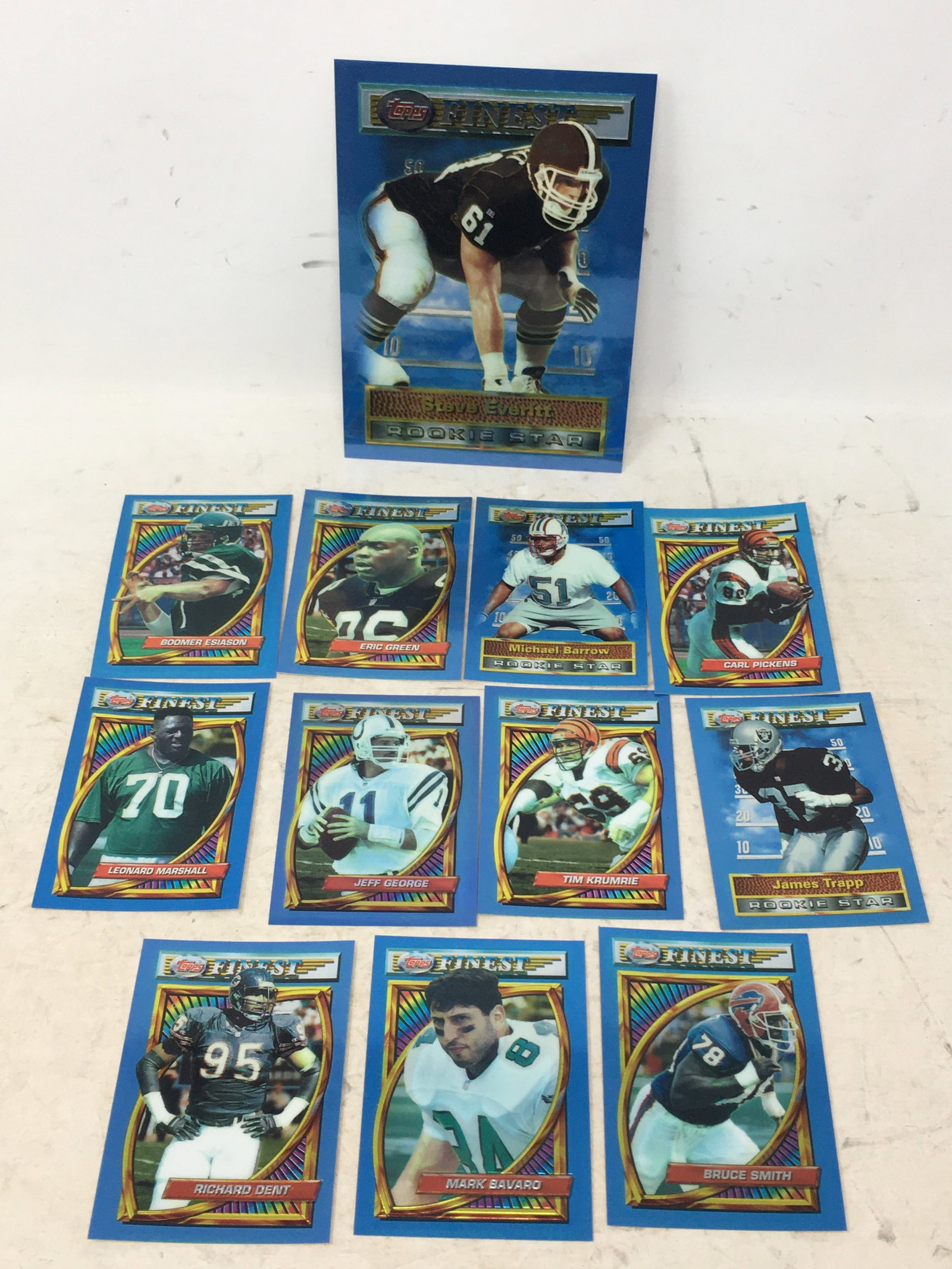(11) 1994 Topps Finest Football Cards, With Jumbo Card (1 of 5)