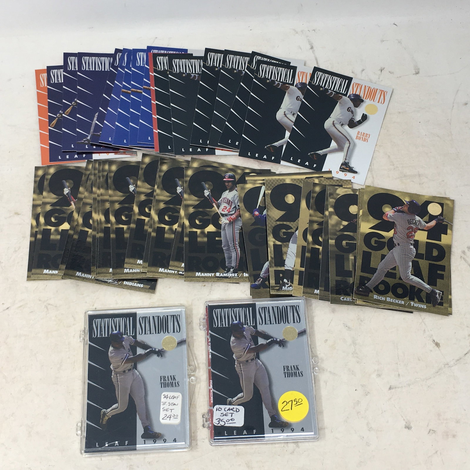 1994 Leaf Statistical Standouts, Gold Leaf Rookie Baseball Cards (1 of 2)