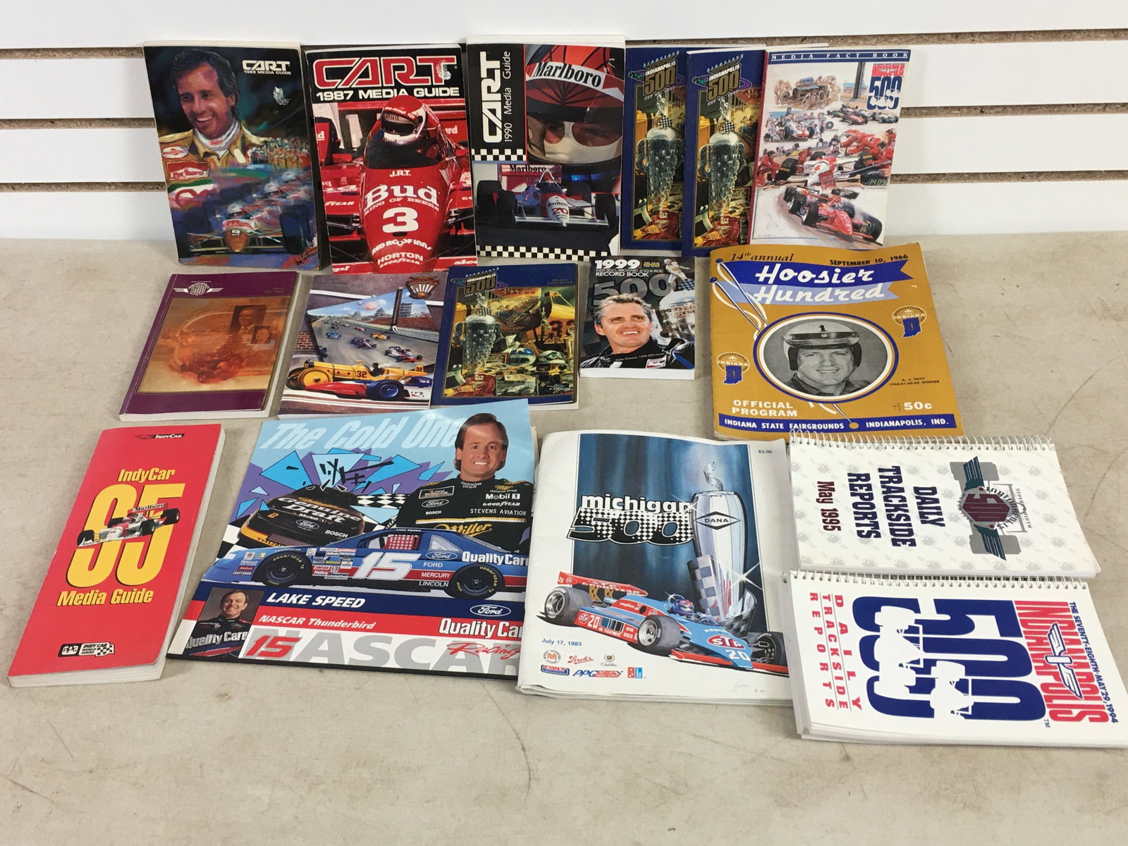 Vintage Indianapolis 500 Media Fact Books, Trackside Reports & More: Vintage Indianapolis 500 Media Fact Books' 94-'97, '99; Trackside Reports '94 & '95; May 27, 1978 Indianapolis Star Souvenir Edition, Indy 500; 1987, '89 & '90 CART Media Guide; 1968 Salem Speedway
