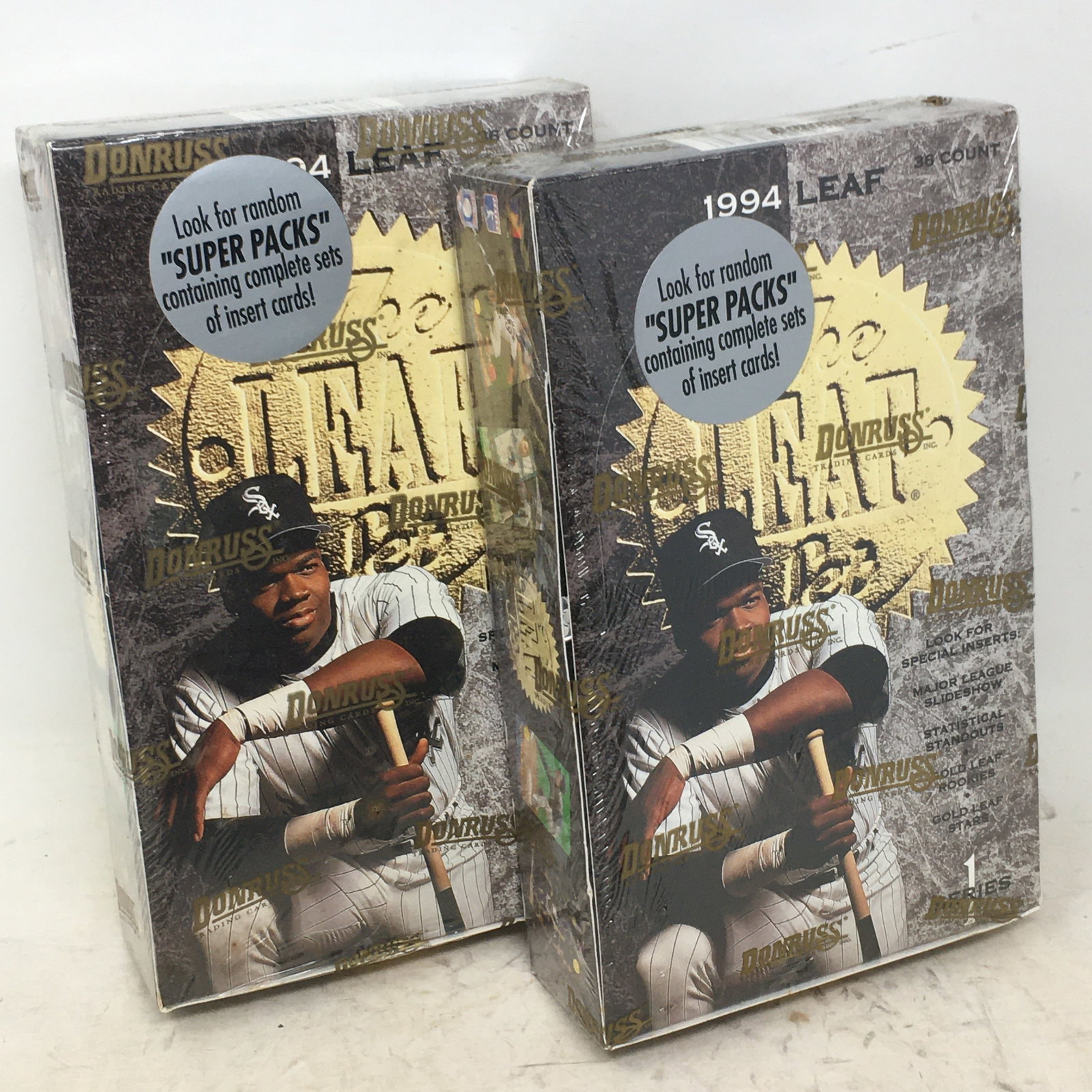 (2) 1994 Leaf Donruss Baseball Cards, Series 1, Sealed Box, 36 Packs (1 of 1)
