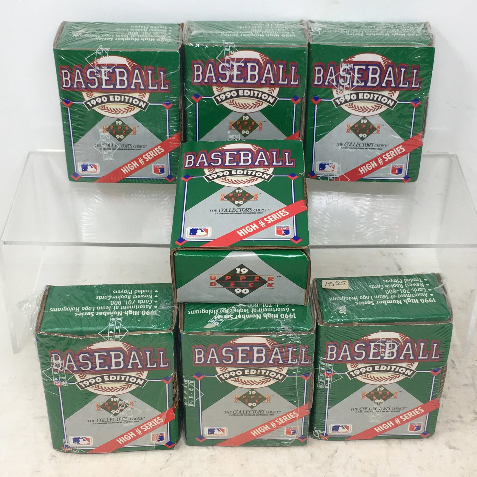 (7) 1990 Upper Deck Baseball Cards, High # Series, (6) are Sealed: (7) 1990 Upper Deck Baseball Cards, High # Series, (6) are Sealed.