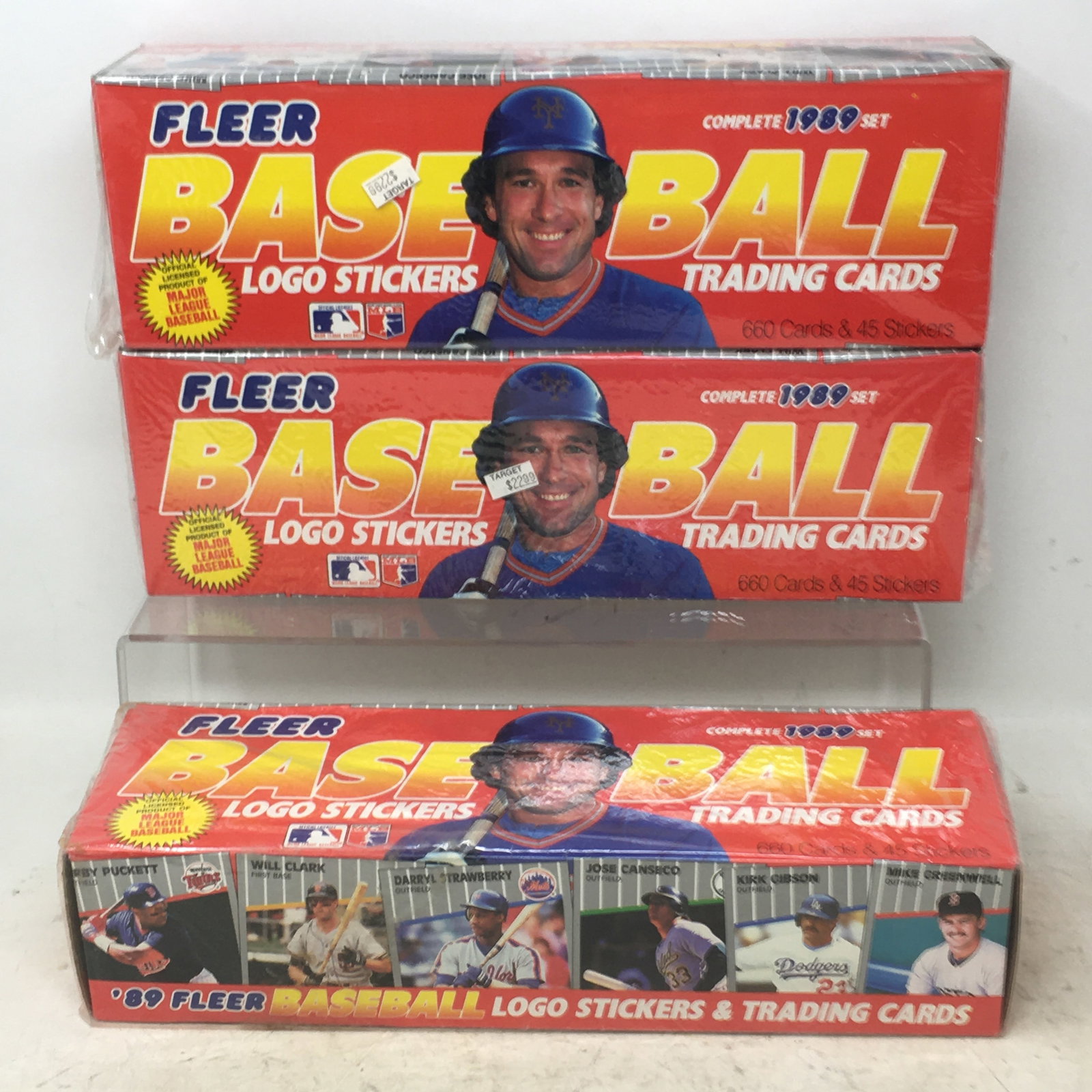 (3) 1989 Fleer Baseball Logo Stickers & Trading Cards, Complete Set, Sealed Boxes: (3) 1989 Fleer Baseball Logo Stickers & Trading Cards, Complete Set, Sealed Boxes.
