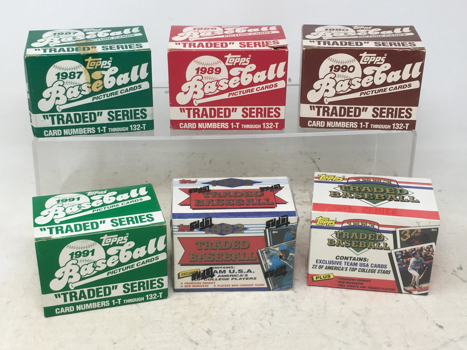 Topps 1987, 1989, 1990, 1991, 1992, 1993 Traded Series Baseball Card Sets (1 of 1)