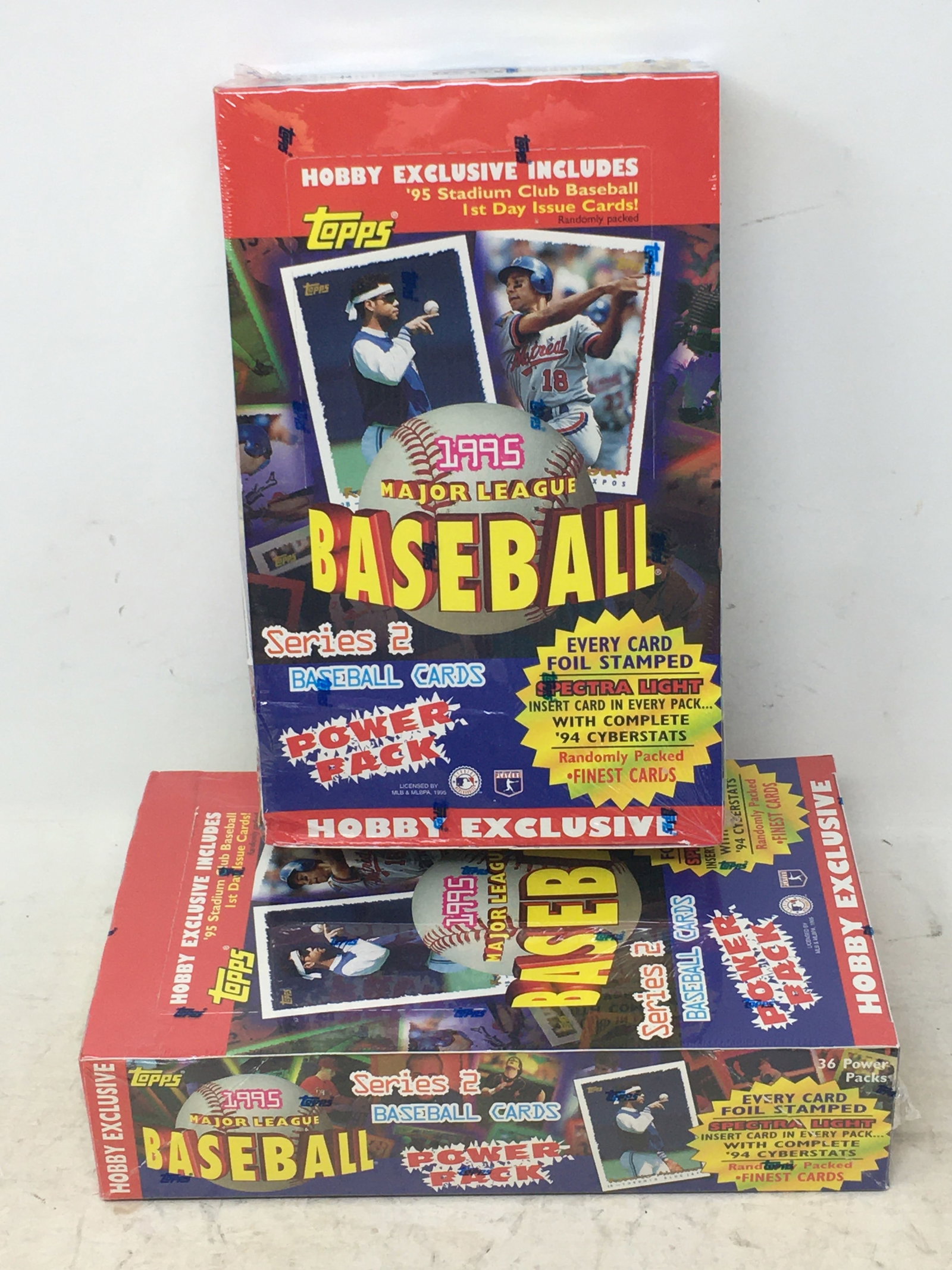 (2) 1995 Topps Series 2 Baseball Cards, Hobby Exclusive, Sealed Boxes: (2) 1995 Topps Series 2 Baseball Cards, Hobby Exclusive, Sealed Boxes, 36 Packs/Box