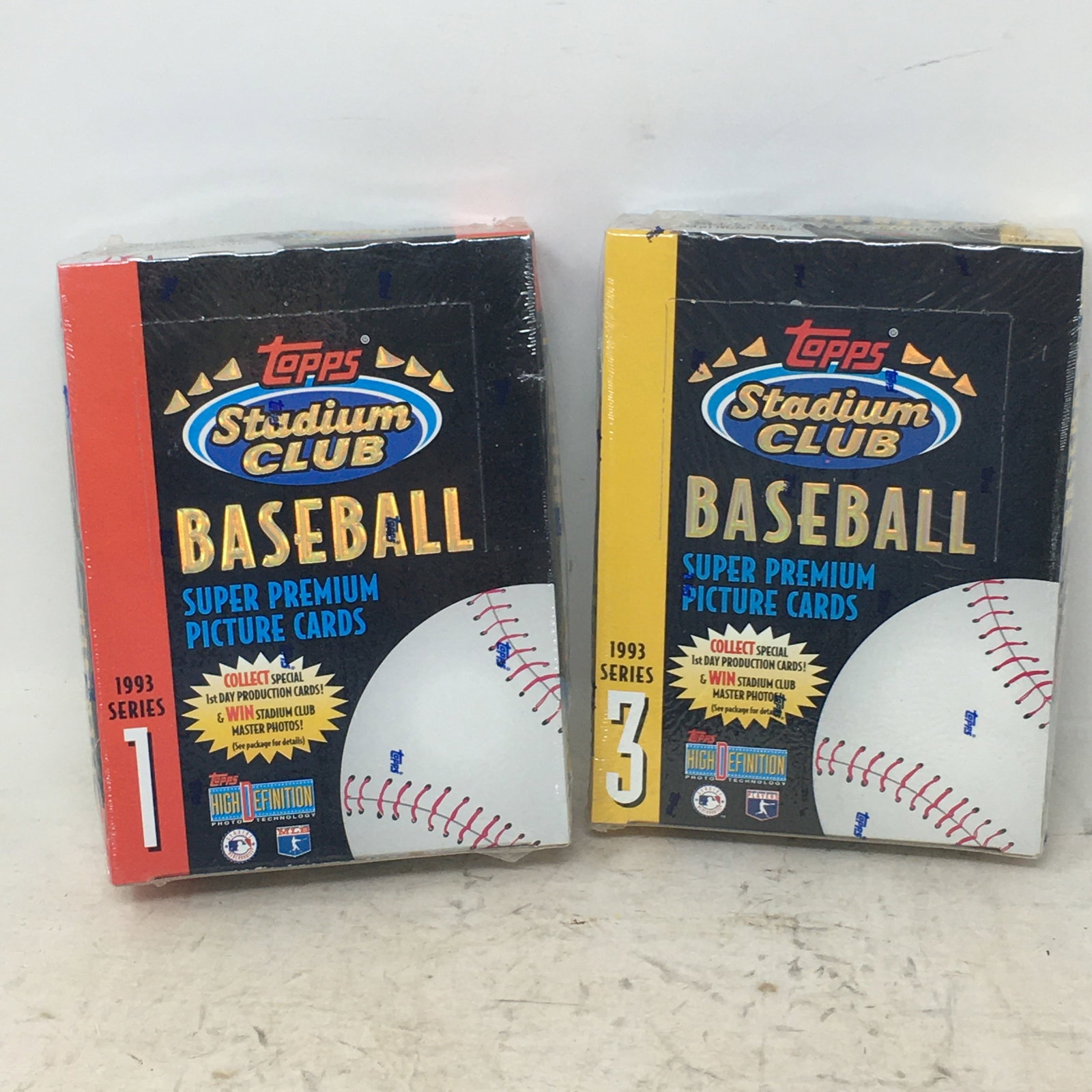 1993 Topps Stadium Club Series 1 & 3, Sealed Boxes: 1993 Topps Stadium Club Baseball Cards, Series 1 & 3, Sealed Boxes.