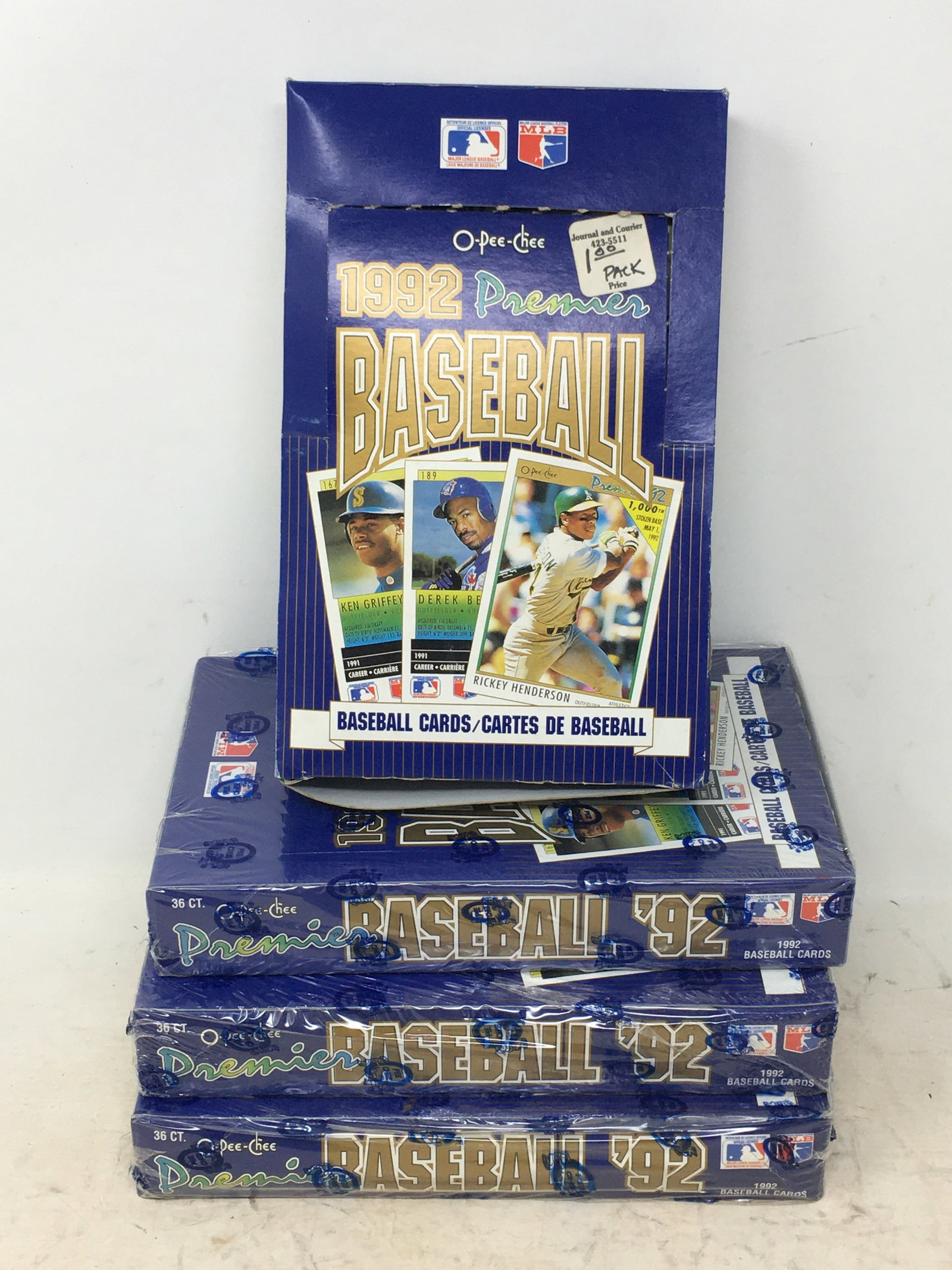 1992 O-Pee-Chee Baseball Cards, (3) Sealed Boxes, + 35 Packs: 1993 O-Pee-Chee Baseball Cards, (3) Sealed Boxes, 36 Packs/Box, + Box w/ (35) Sealed Packs