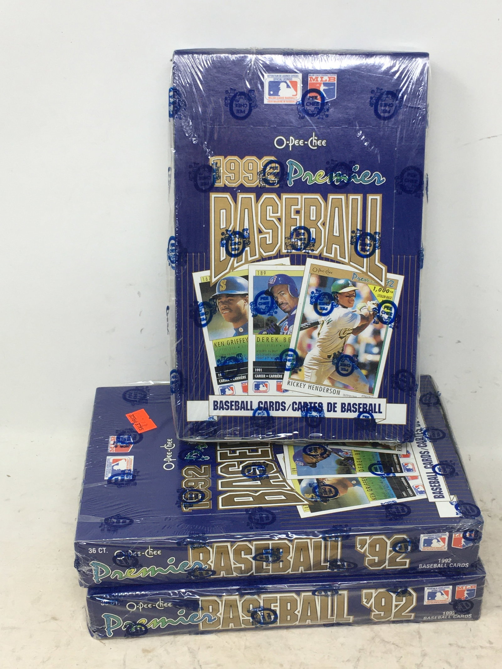 1992 O-Pee-Chee Baseball Cards, (3) Sealed Boxes: 1993 O-Pee-Chee Baseball Cards, (3) Sealed Boxes, 36 Packs/Box