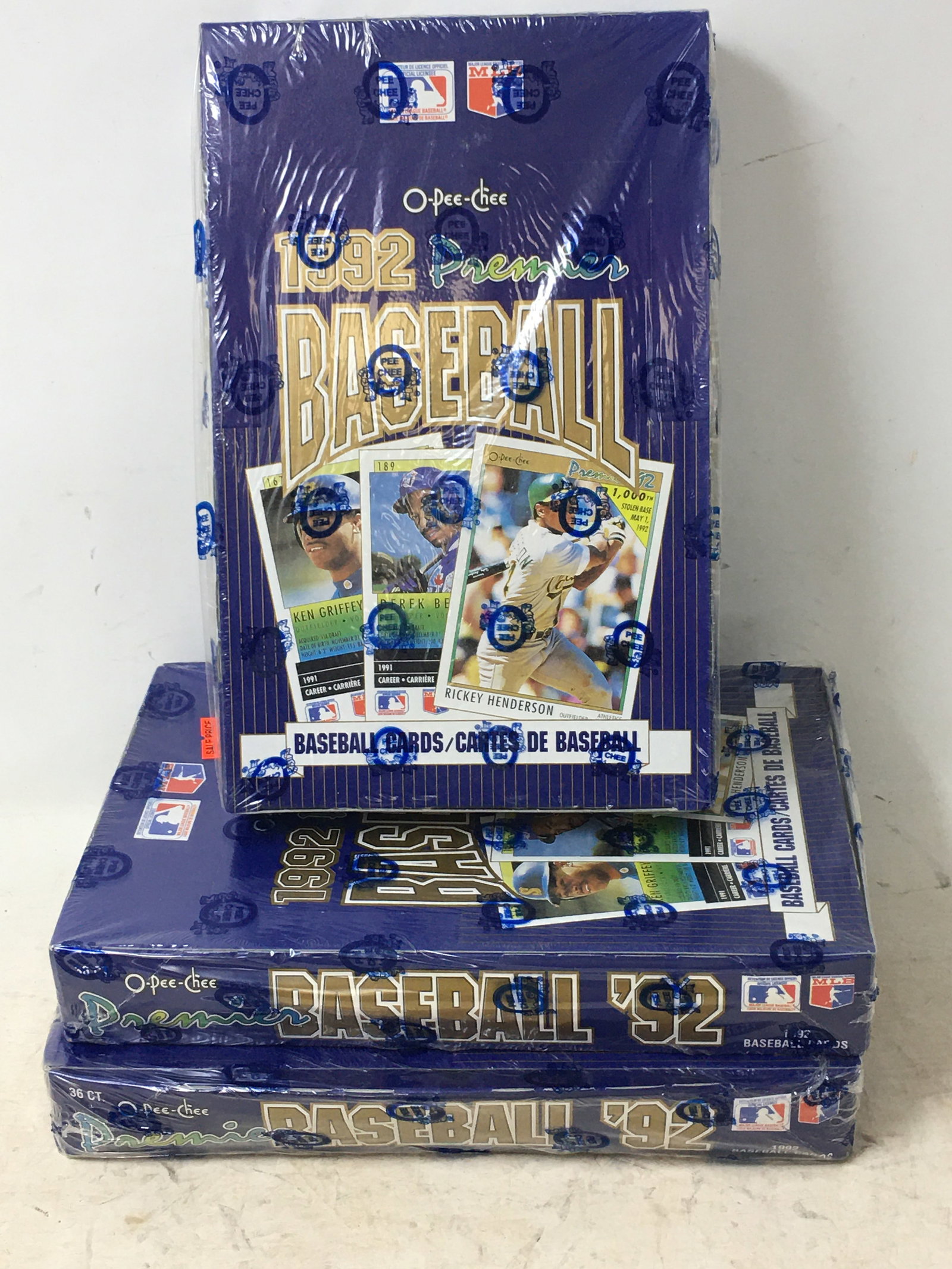 1992 O-Pee-Chee Baseball Cards, (3) Sealed Boxes: 1993 O-Pee-Chee Baseball Cards, (3) Sealed Boxes, 36 Packs/Box