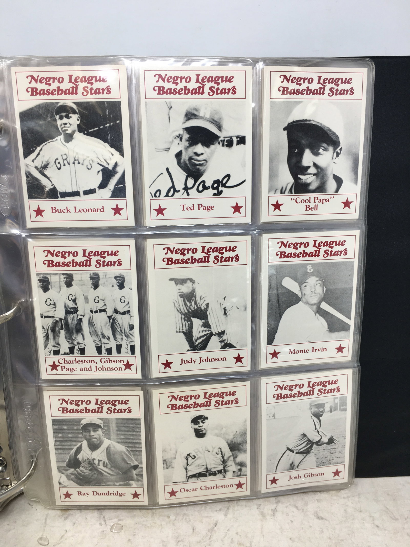 1986 Negro League Baseball Stars Complete Set: 1986 Negro League Baseball Stars Complete Set in binder, 119 Cards