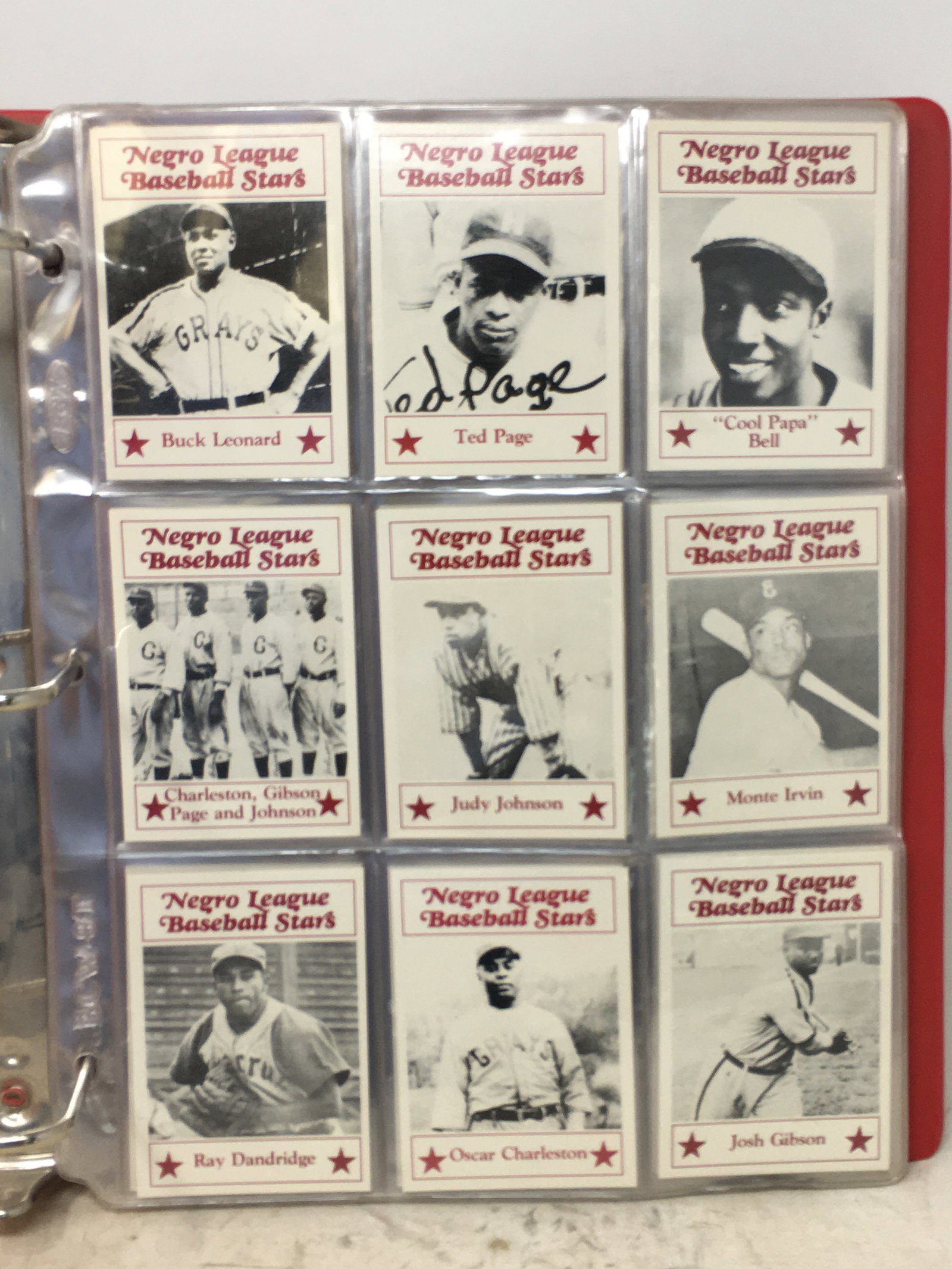 1986 Negro League Baseball Stars Complete Set: 1986 Negro League Baseball Stars Complete Set in binder, 119 Cards