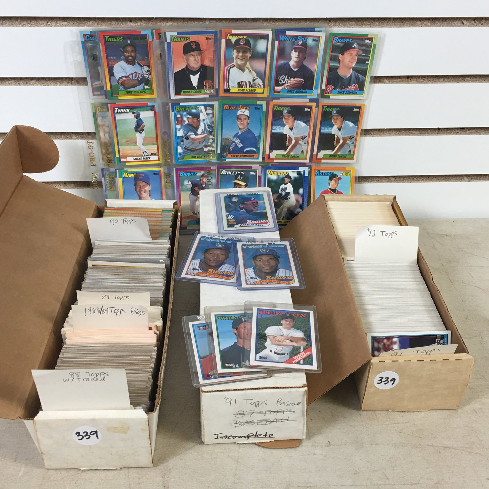 Group of Topps Baseball Cards, 1988-'92: Group of Topps Baseball Cards, 1988, '89, '90, '91, '92.