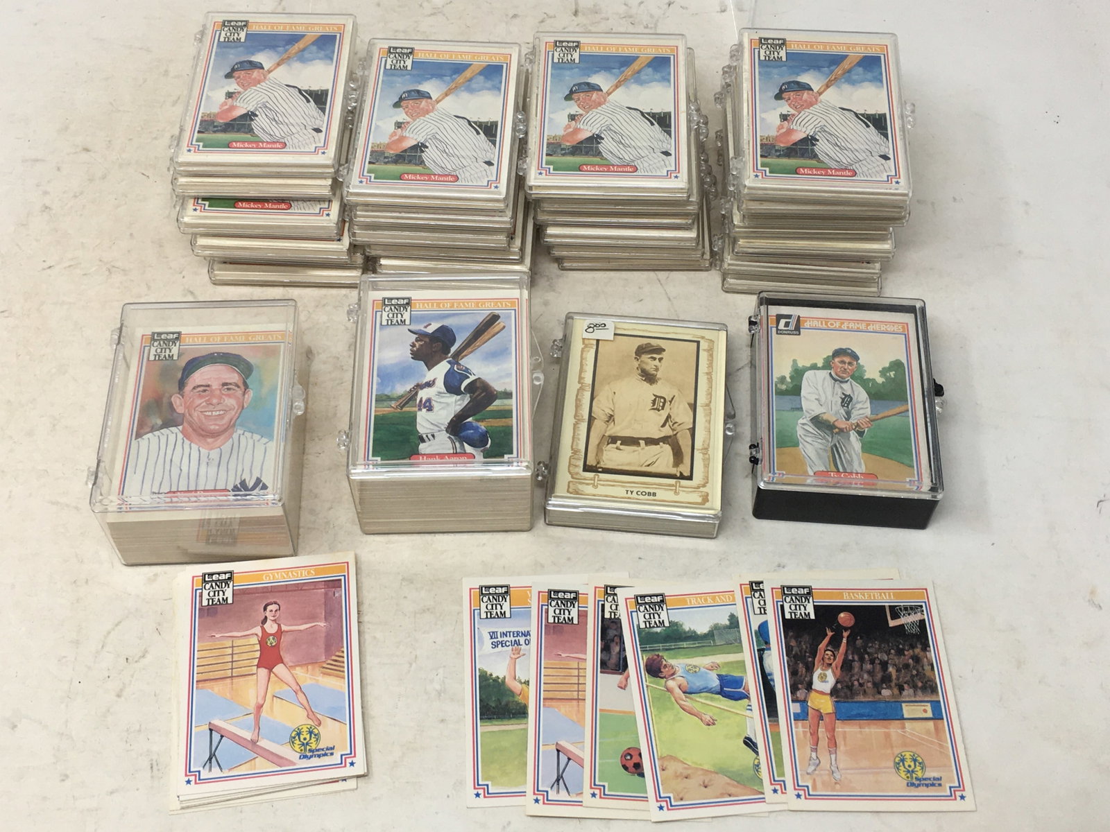 Leaf Candy City Team, Hall of Fame Greats, (25) 12 Card Sets + Extras: Leaf Candy City Team, Hall of Fame Greats, (25) 12 Card Sets + Extras. Incl. Leaf Candy City Special Olympics 6-card set + extras; 1983 Donruss Hall of Fame Heroes; 1981 Cramer Sports Productions Base