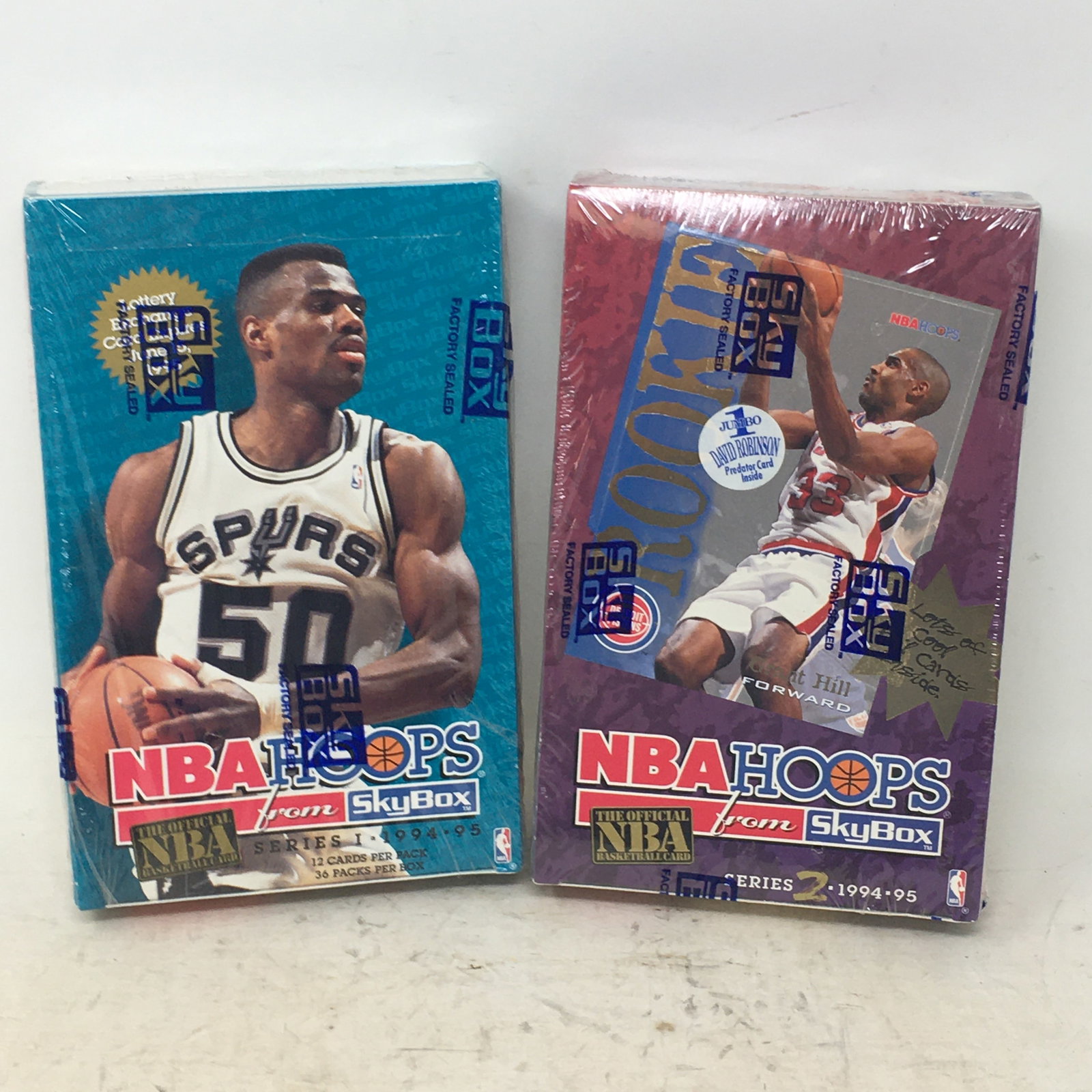 1994-95 NBA Hoops Series 1 & 2, Sealed Boxes: 1994-95 NBA Hoops from Skybox, Series 1 & 2 Basketball Cards, Sealed Boxes, 36 Packs/Box