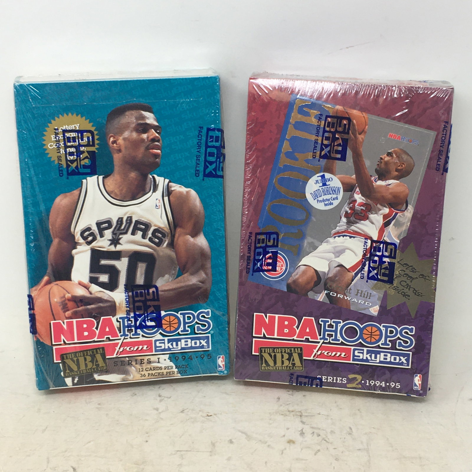 1994-95 NBA Hoops Series 1 & 2, Sealed Boxes: 1994-95 NBA Hoops from Skybox, Series 1 & 2 Basketball Cards, Sealed Boxes, 36 Packs/Box
