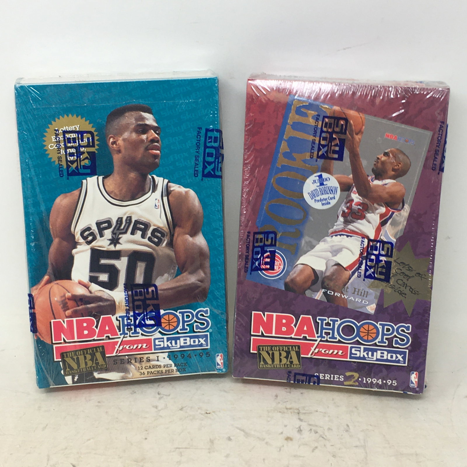 1994-95 NBA Hoops Series 1 & 2, Sealed Boxes: 1994-95 NBA Hoops from Skybox, Series 1 & 2 Basketball Cards, Sealed Boxes, 36 Packs/Box