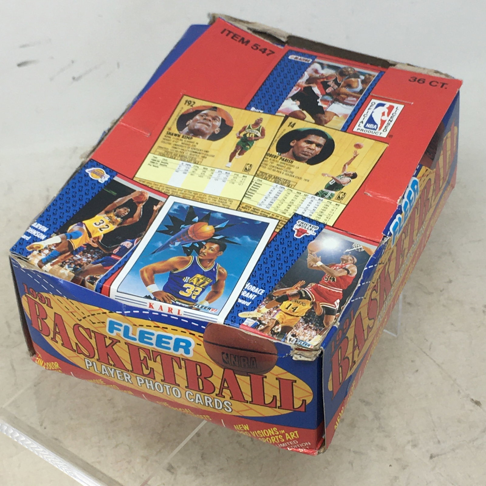 1991 Fleer Basketball Player Photo Cards, Full Box, 36 Wax Packs (1 of 2)
