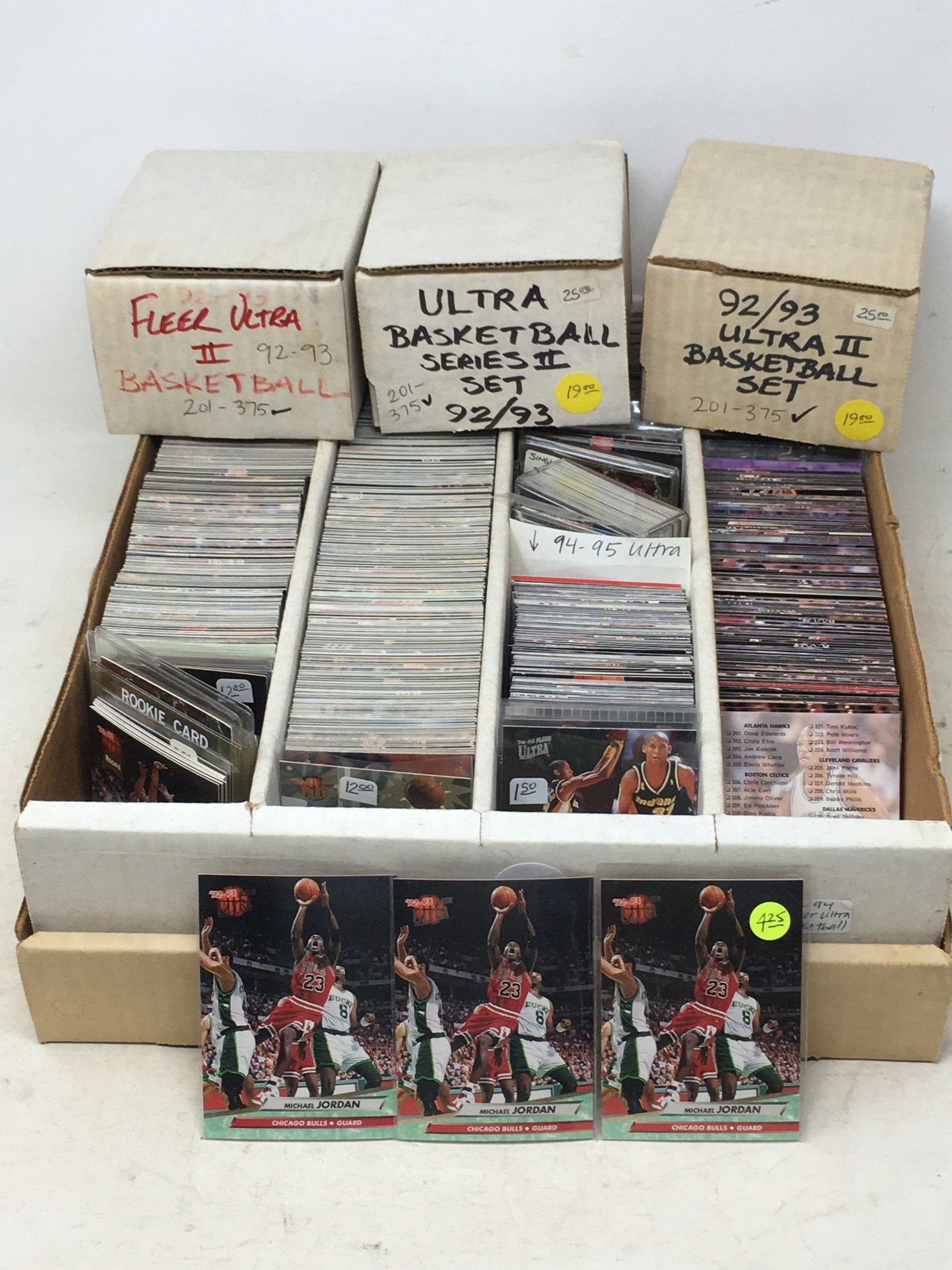 Group of Fleer Ultra Basketball Cards, 1992-93 & 1993-94, With Jordans: Group of Fleer Ultra Basketball Cards, 1992-93 & 1993-94, With Jordans. Incl. (3) sets Series II, #201-375. Also some 94-95 Ultra.