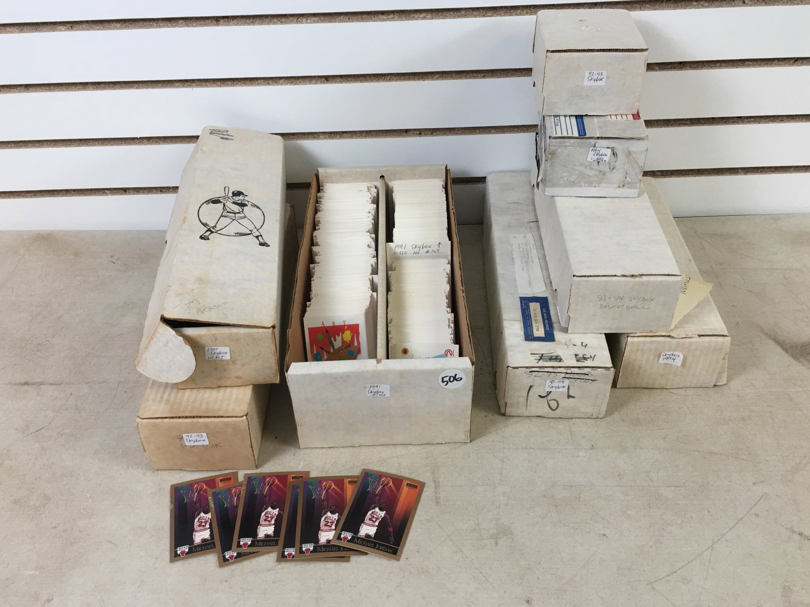 Group of 1990s Skybox Basketball Cards, With Jordans (1 of 2)