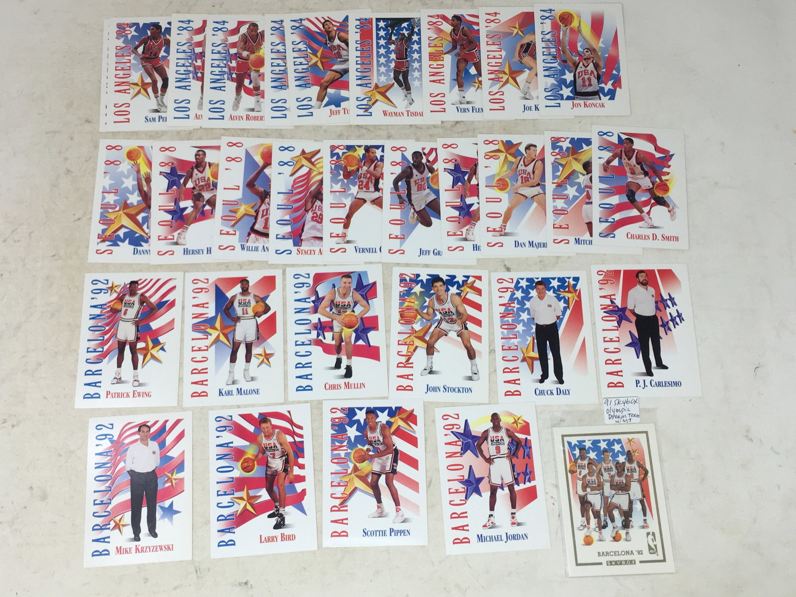 1991 Skybox Olympic Dream Team, (31) Cards, With Jordan: 1991 Skybox Olympic Dream Team, (31) Cards, With Jordan, Barcelona '92.