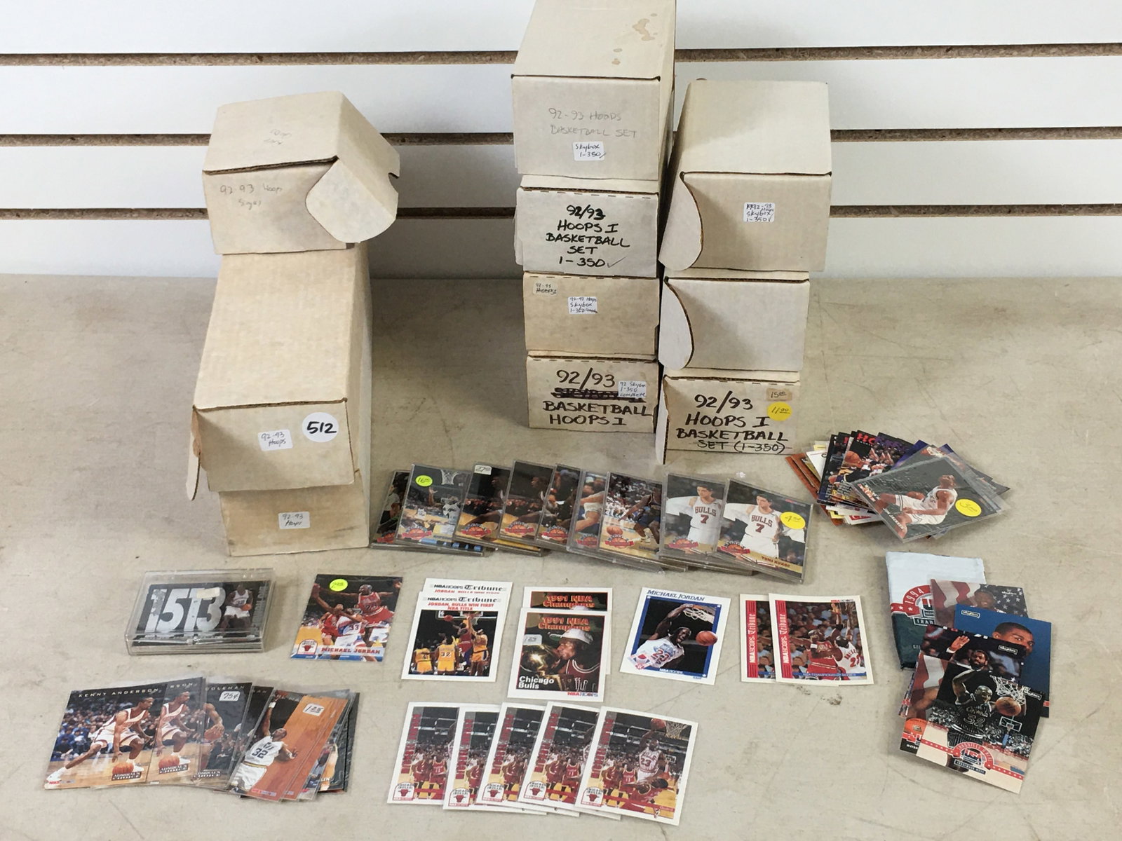 Group of '92-'93 & '93-'94 NBA Hoops Basketball Cards, With Jordans (1 of 4)