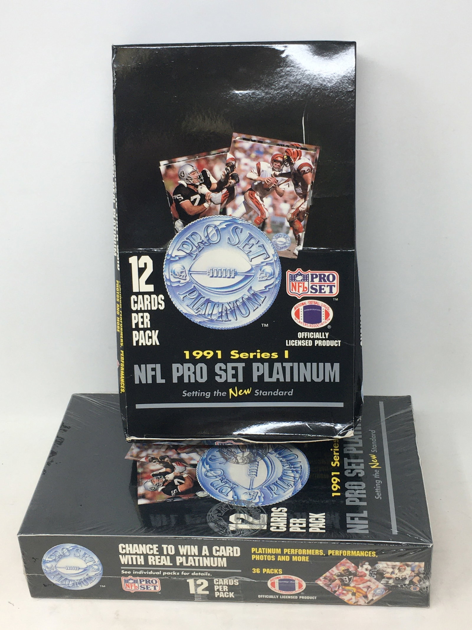 1991 NFL Pro Set Platinum Series 1, Sealed Box + (27) Packs: 1991 NFL Pro Set Platinum Series 1, Sealed Box of 36 Packs + (27) Packs
