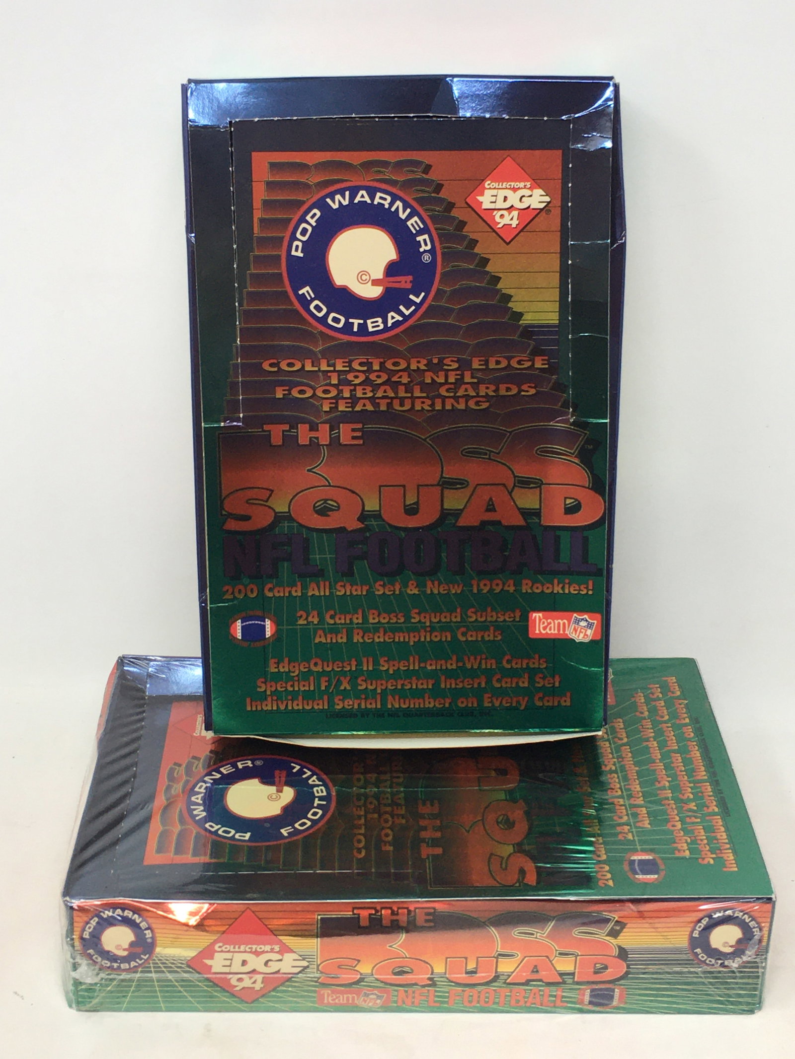 1994 Collector's Edge The Boss Squad Football, Sealed Box + (31) Packs (1 of 2)