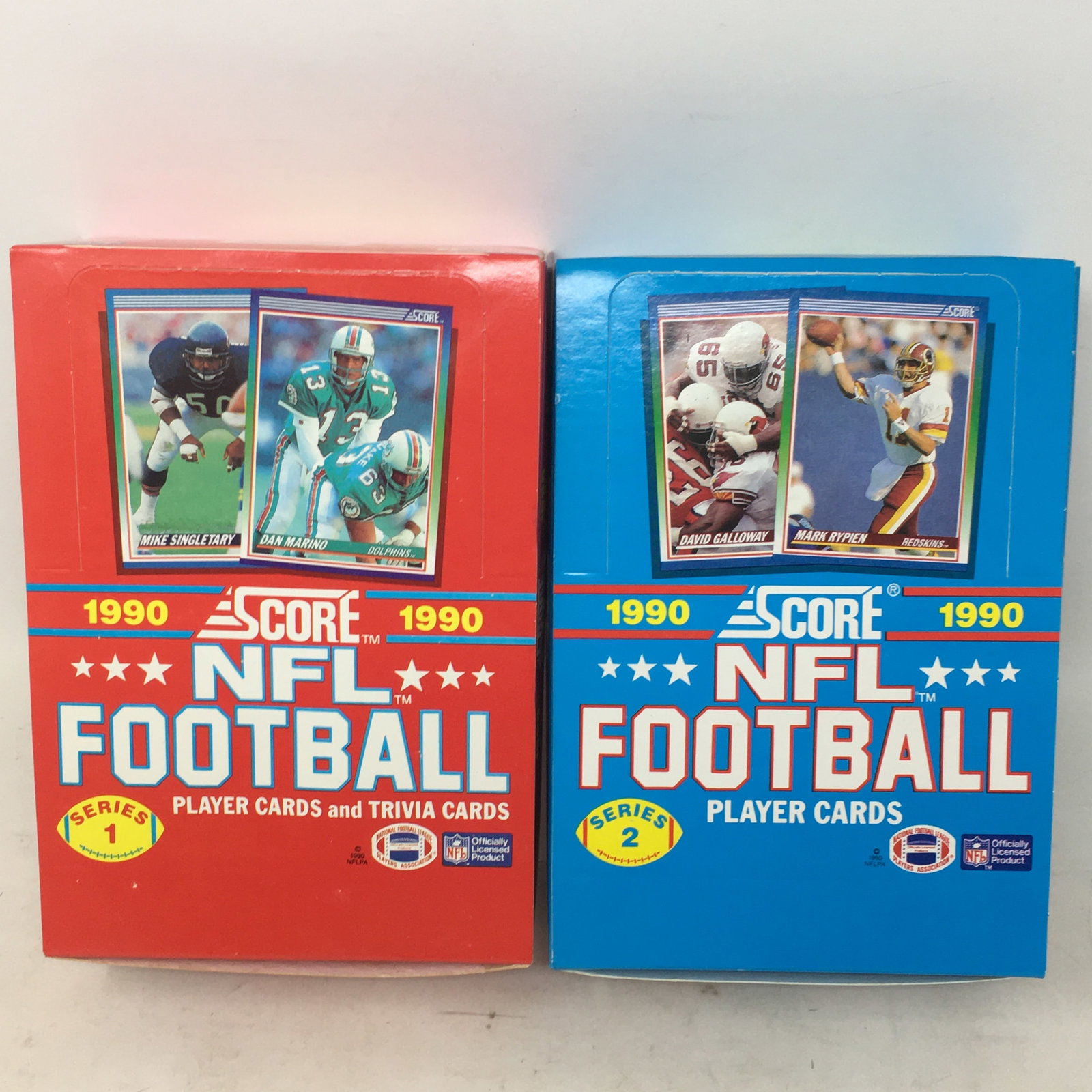 1990 Score NFL Football, Series 1 & 2, Full Boxes: 1990 Score NFL Football, Series 1 & 2, Full Boxes, 36 Sealed Packs/Box