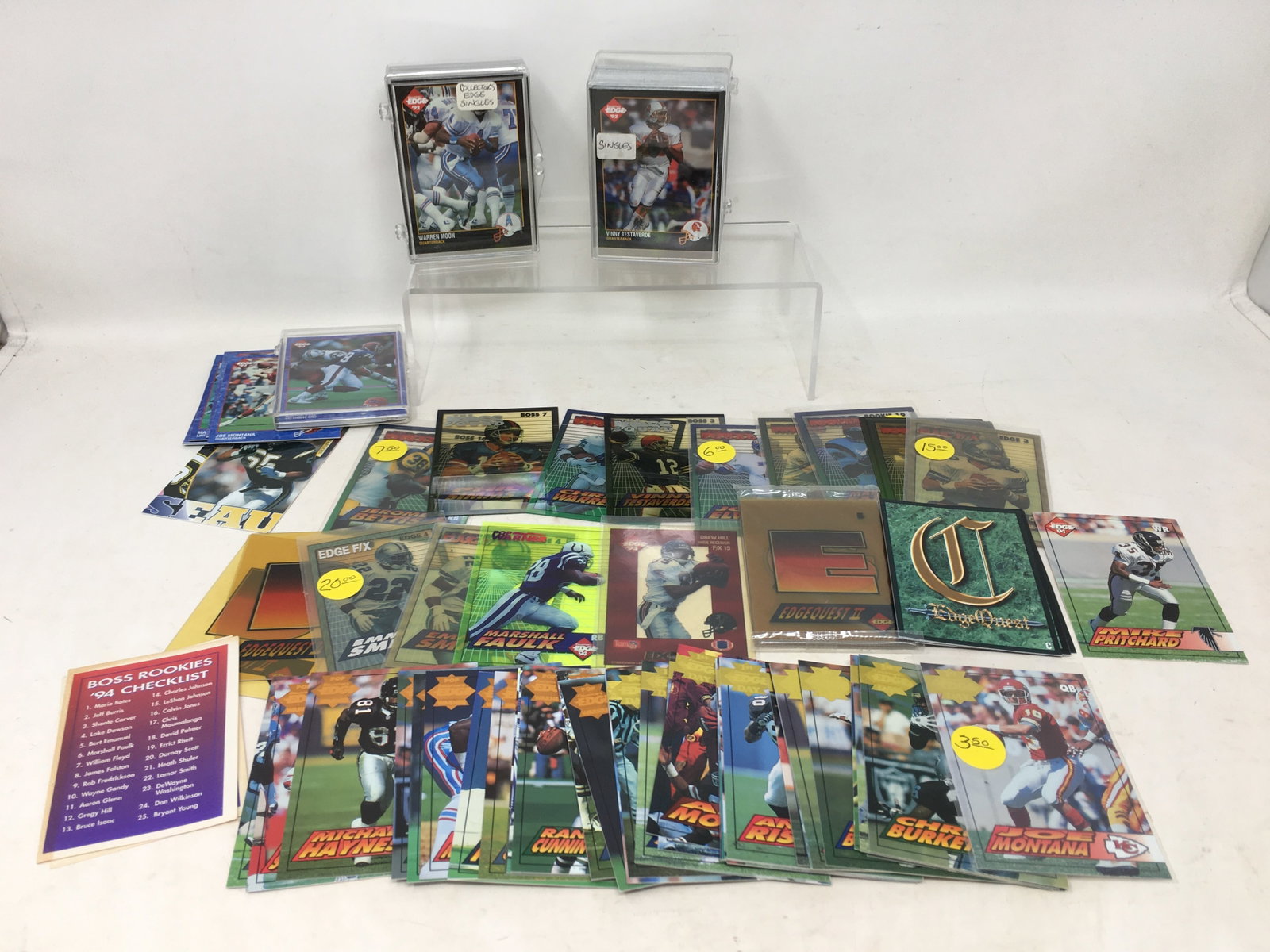 Group of Collector's Edge Football Cards, 1992-94, With First Day Issue (1 of 3)