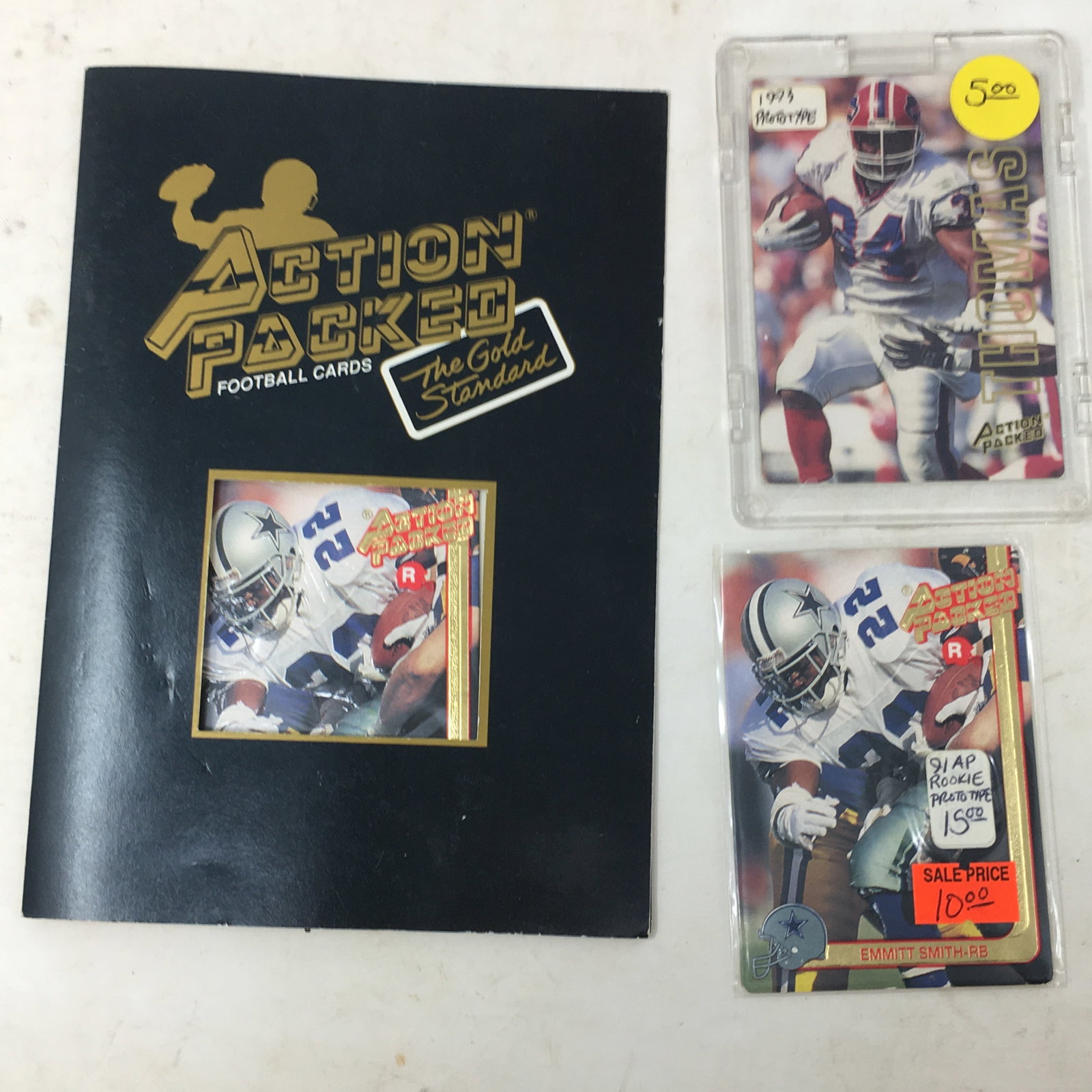 (3) Action Packed Football Prototype Cards, Emmitt Smith (1 of 5)