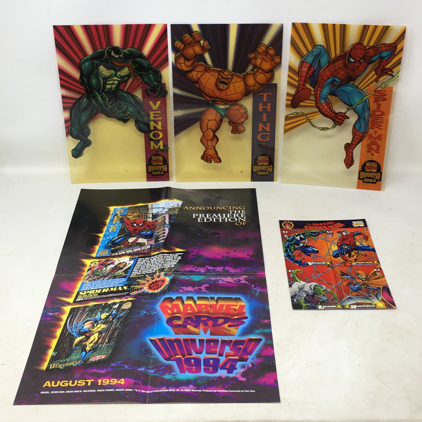 (3) 1994 Marvel Universe Jumbo Acetate Promo Cards (1 of 10)