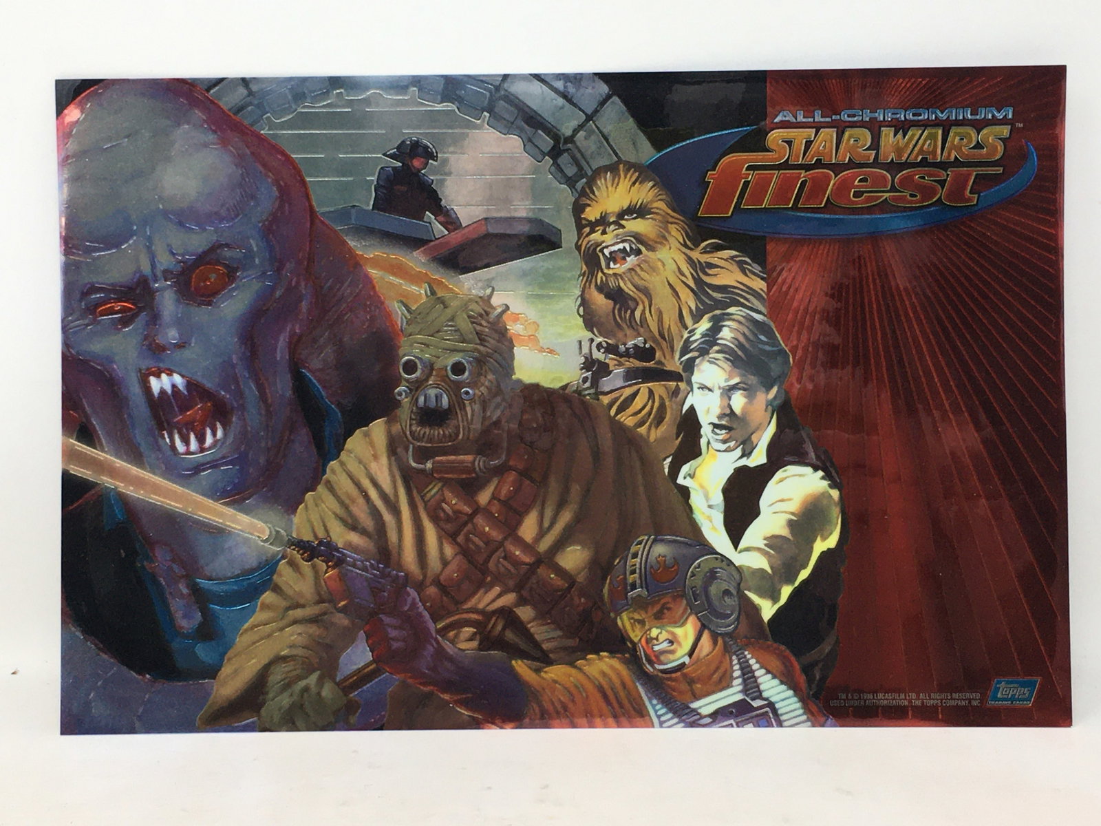 1996 Topps Star Wars Finest Promotional: 1996 Topps Star Wars Finest All-Chromium Promo, 7"x10.75"