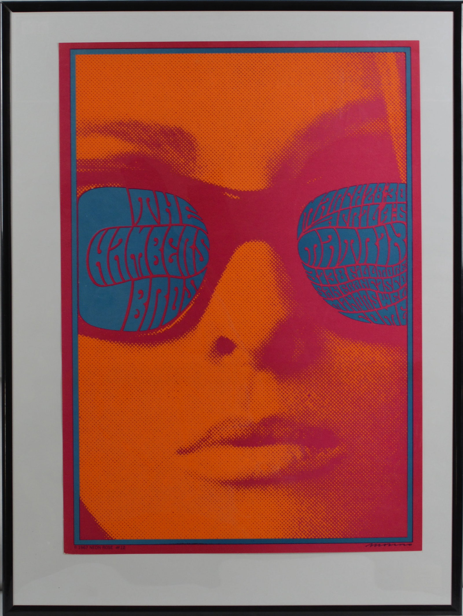 Vintage 1960s Neon Rose Psychedelic Concert Posters-Victor Moscoso Designs (1 of 7)