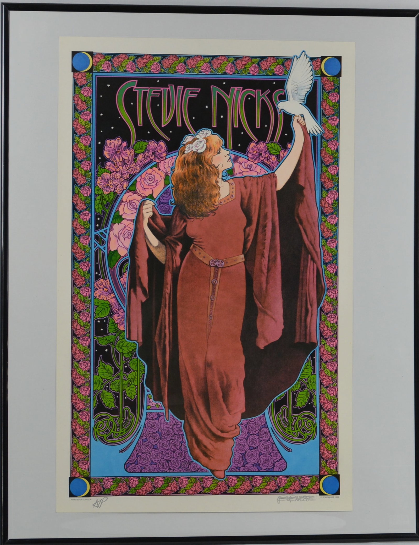 Stevie Nicks Art Nouveau-Style Concert Poster-Rose & Moon Motif (1 of 6)