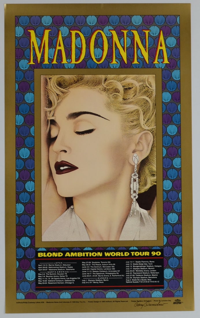 Madonna "Blond Ambition World Tour 90" Limited Edition Poster, Signed & Numbered by Gary Grimshaw (1 of 2)