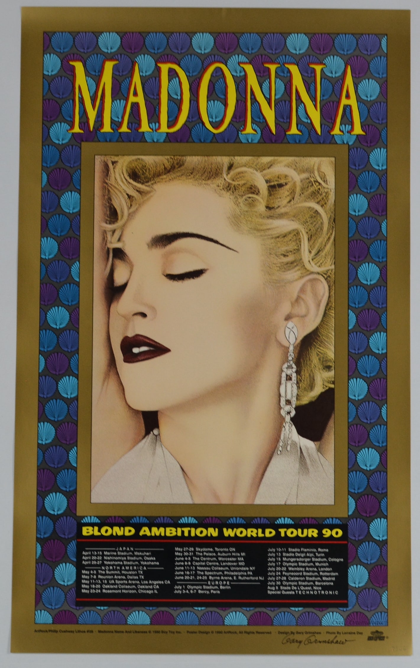Madonna "Blond Ambition World Tour 90" Limited Edition Poster, Signed & Numbered by Gary Grimshaw (1 of 2)