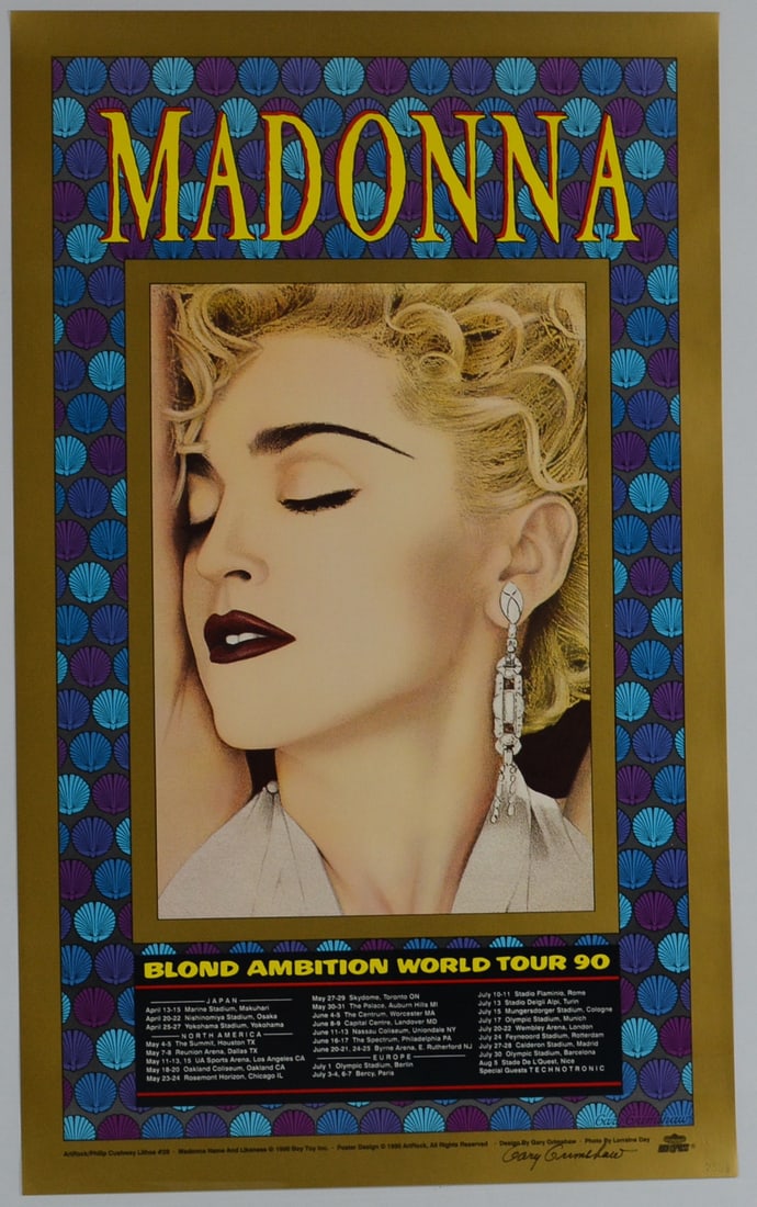Madonna "Blond Ambition World Tour 90" Limited Edition Poster, Signed & Numbered by Gary Grimshaw (1 of 2)