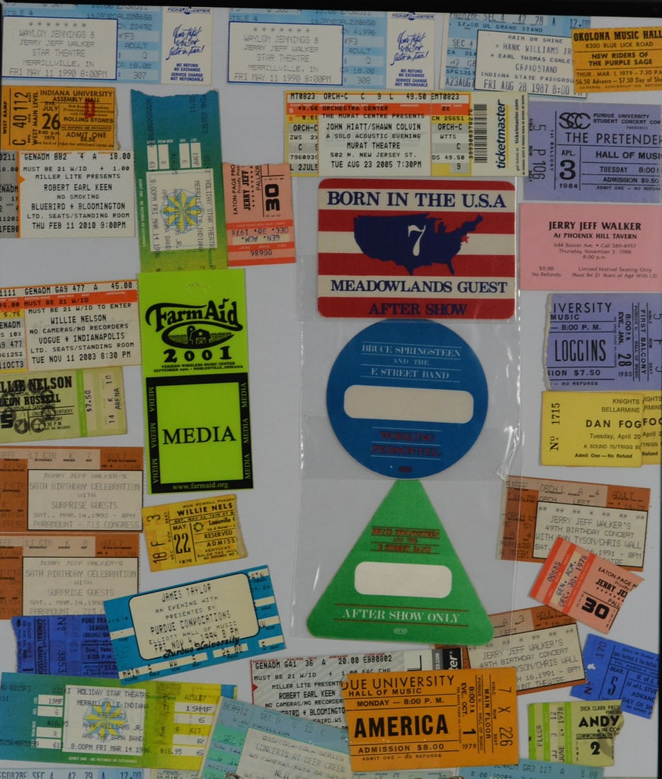 Framed Collection of Concert Ticket Stubs & Backstage Passes (1 of 5)