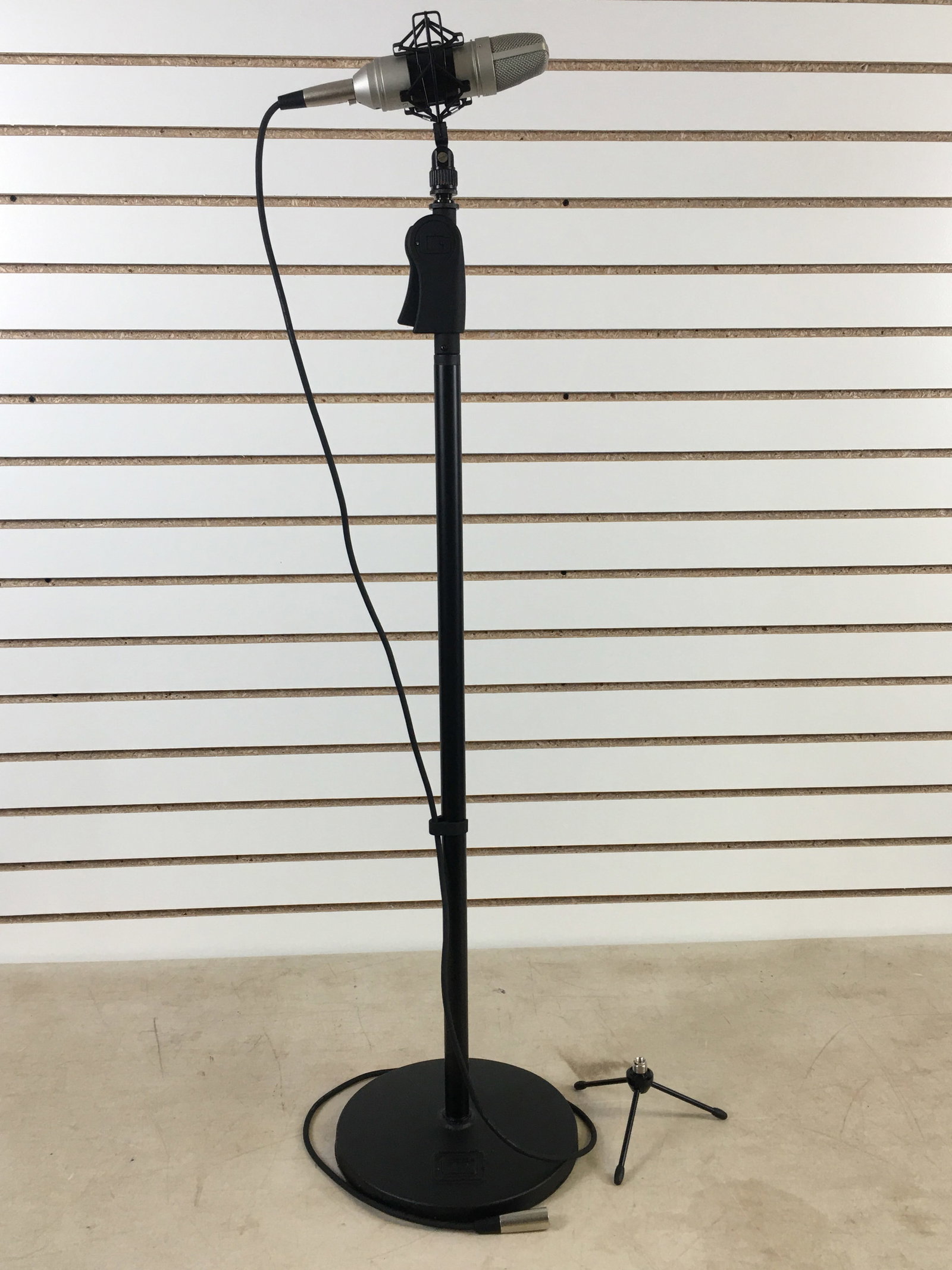 Microphone and Stand: Tascam TM-80 Studio Condenser Microphone with Gator FrameWorks adjustable stand
