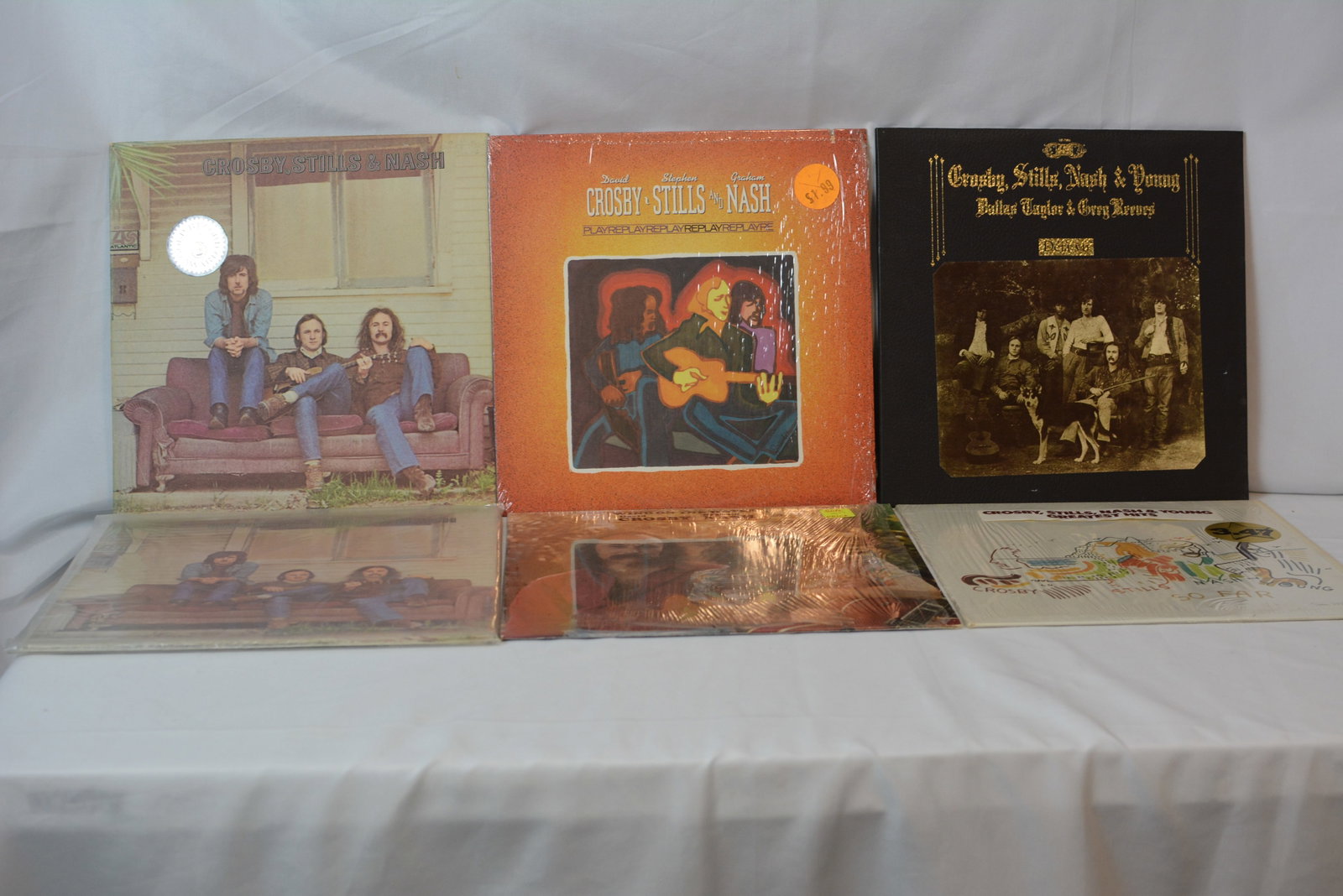 Crosby, Stills, Nash & Young Vinyl LP Collection - CSN, Deja Vu, So Far & More: Vintage Crosby, Stills, Nash & Young vinyl record collection featuring classic folk rock and soft rock albums from the legendary supergroup and related releases. Includes original album artwork, gatef