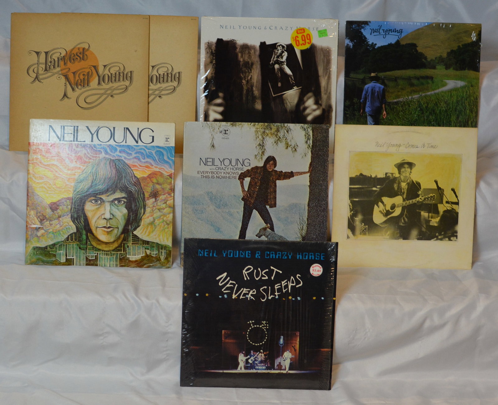 Neil Young Vintage Vinyl Collection Classic Albums & Crazy Horse Favorites: Vintage Neil Young vinyl record collection featuring a strong mix of classic albums from his most influential eras, including collaborations with Crazy Horse, acoustic singer songwriter favorites, and