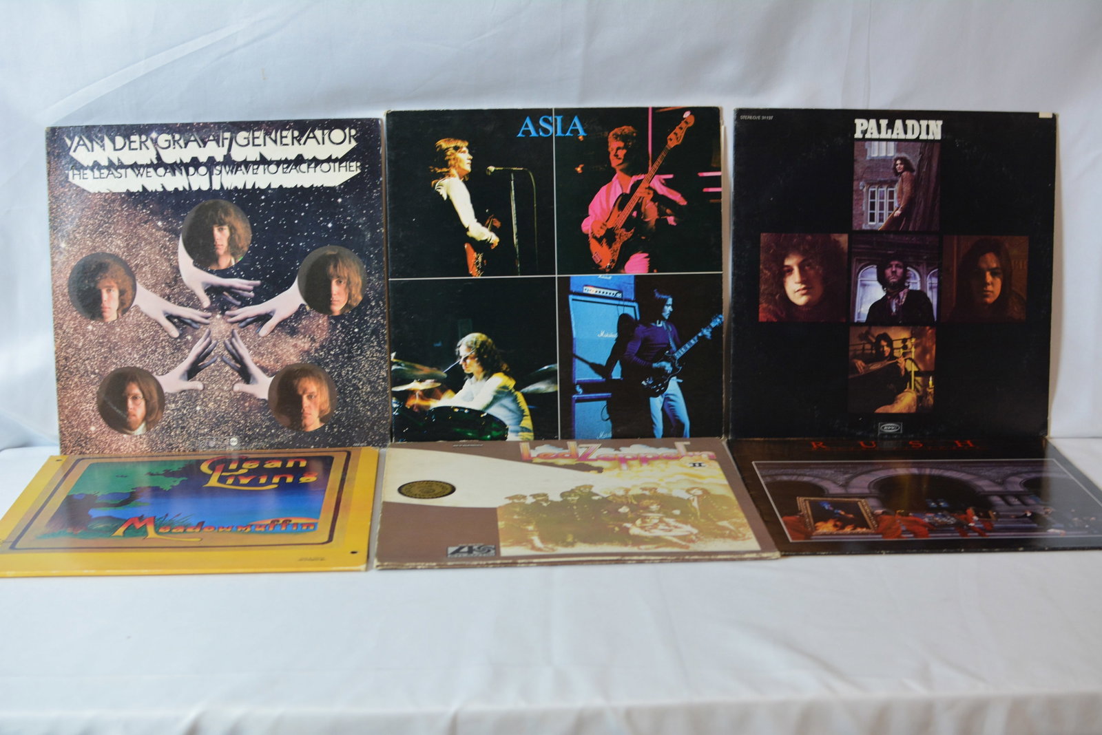 Progressive & Classic Rock Vinyl Collection Led Zeppelin, Rush, Van Der Graaf & More: Vintage progressive rock and classic rock vinyl collection featuring influential albums from major 1970s-1980s artists. Includes essential titles from Led Zeppelin, Rush, Van Der Graaf Generator, Asia