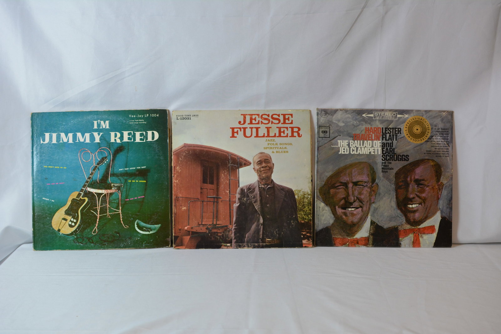 Blues, Folk & Country-Roots Vinyl Collection Jimmy Reed, Jesse Fuller & Flatt & Scruggs: Vintage blues, folk, and country roots vinyl collection featuring influential early American artists. Includes classic albums from Jimmy Reed, Jesse Fuller, and Flatt & Scruggs, spanning electric blue