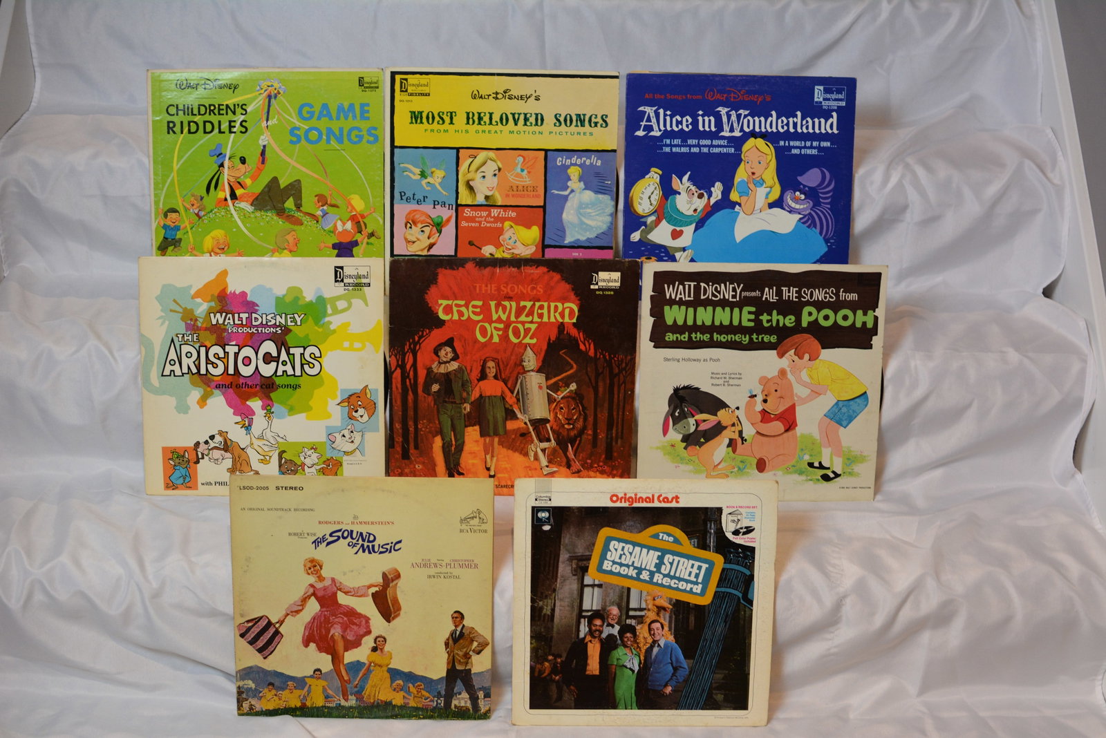 Children's & Family Entertainment Vinyl Collection-Disney, Sesame Street & Classic Musicals: Vintage children's and family entertainment vinyl collection featuring classic Disney story and song albums, beloved musical soundtracks, and iconic early childhood favorites. Includes multiple Walt D