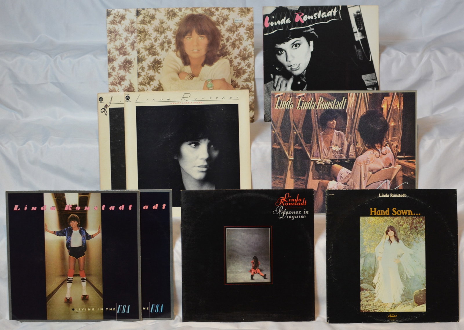 Vintage Linda Ronstadt Vinyl LP Lot Heart Like a Wheel, Prisoner in Disguise, Living in the USA (1 of 5)