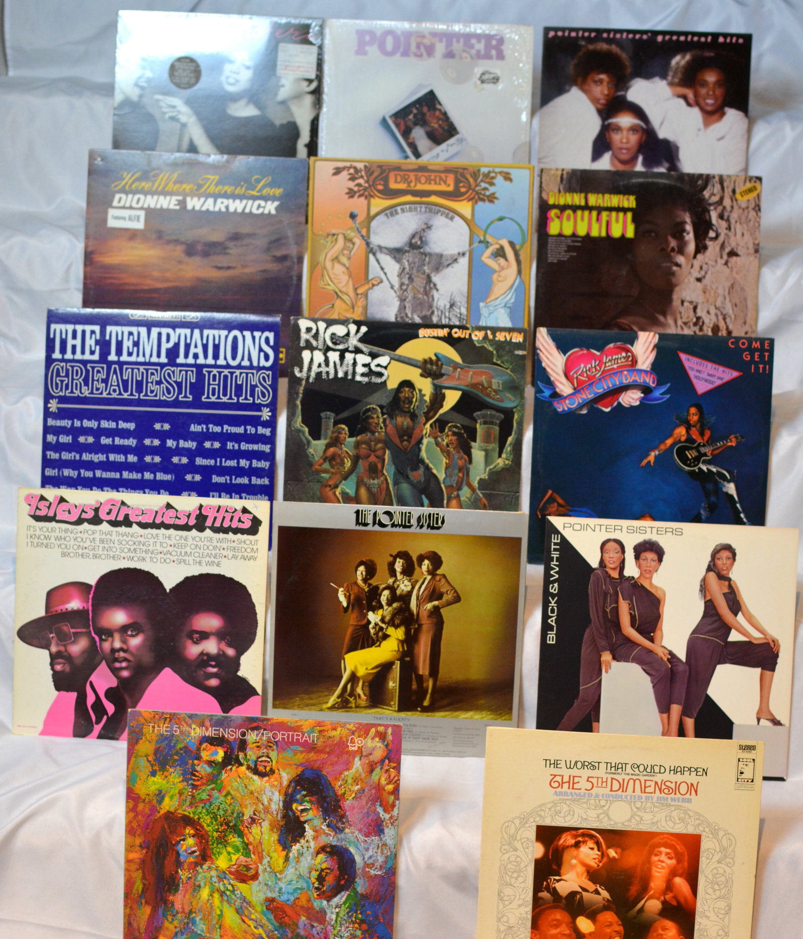 Vintage Soul & R&B Vinyl LP Lot Pointer Sisters, Dionne Warwick, Rick James, Temptations (1 of 1)